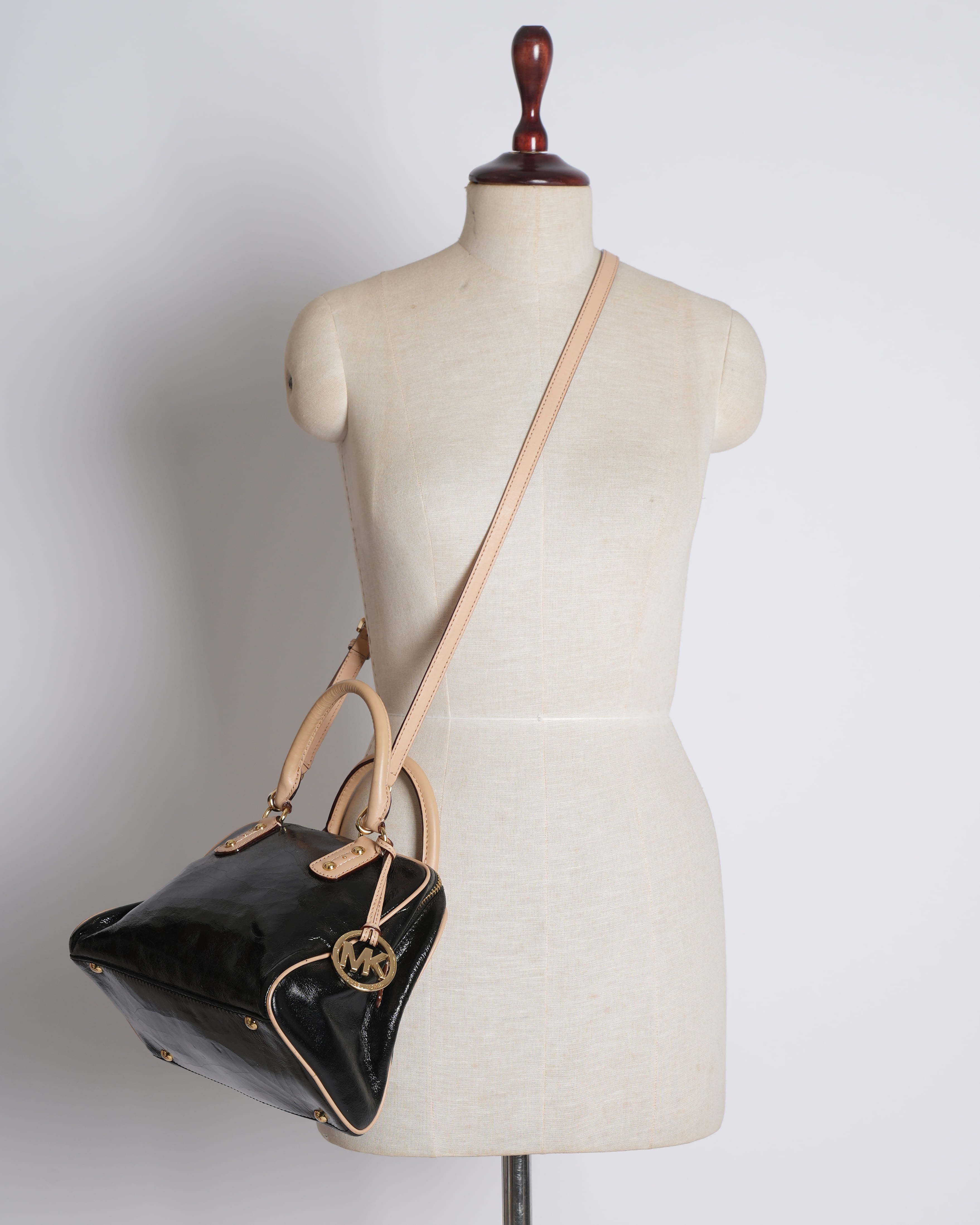 Michael Kors Mini Top-Handle Box Bag in Black