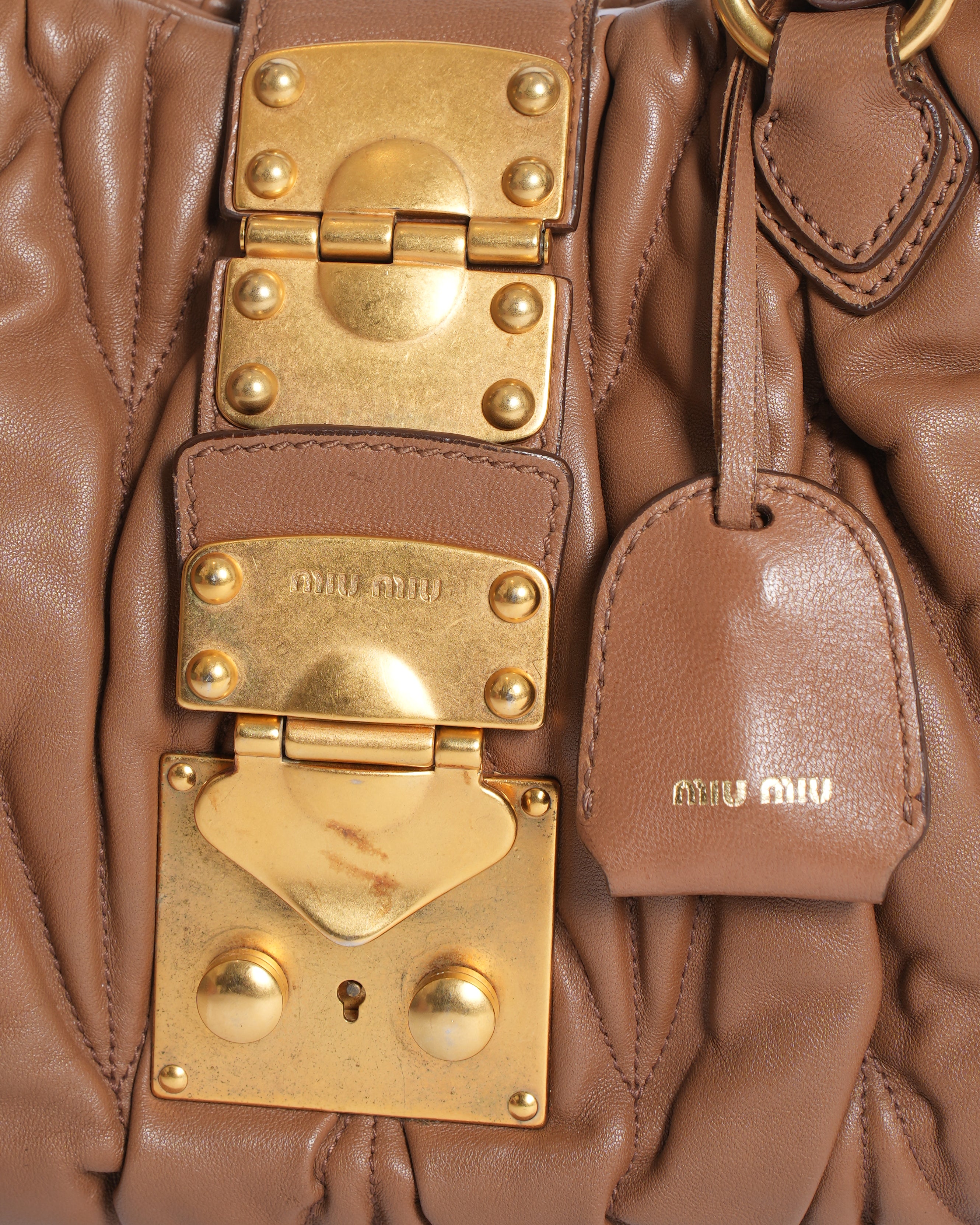 Miu miu matelasse leather satchel