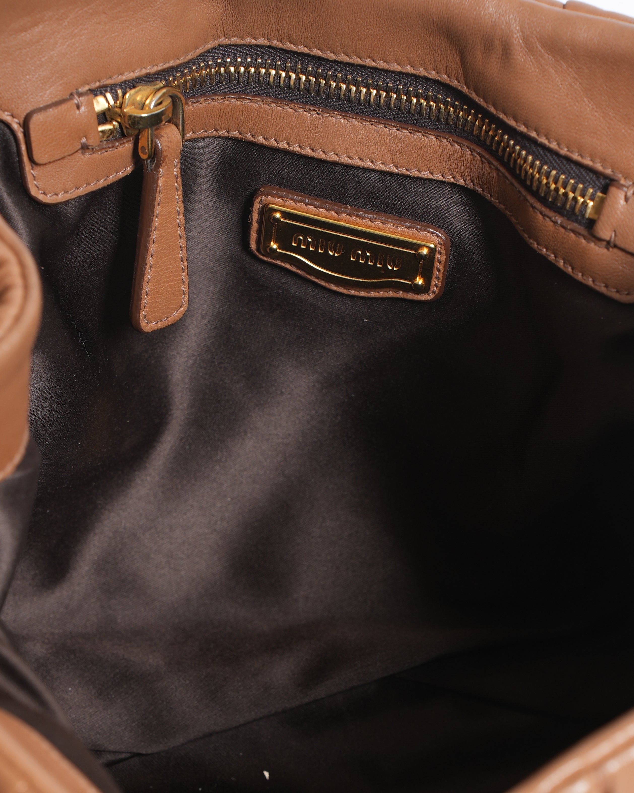 Miu miu matelasse leather satchel