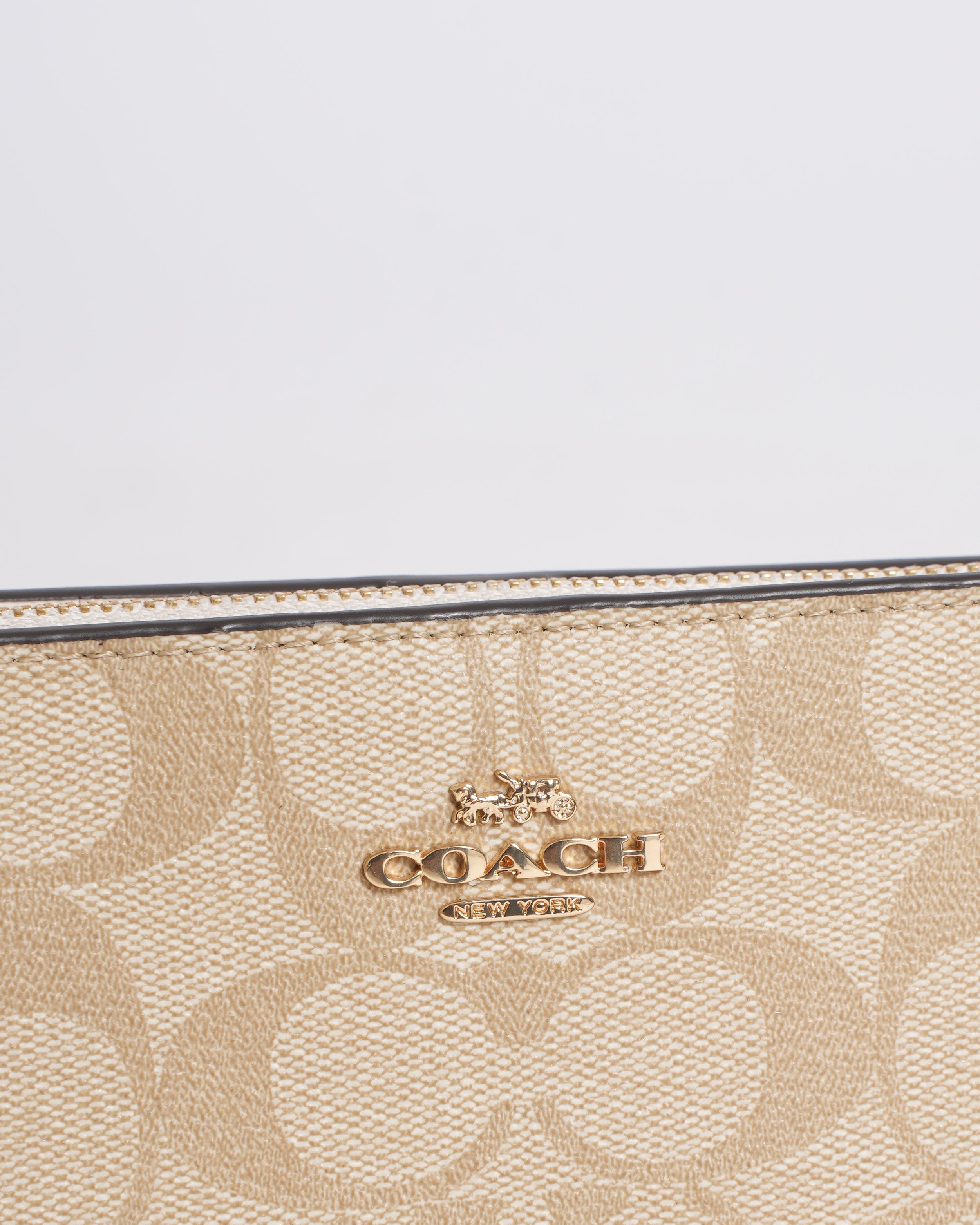 New  Coach Monogram Slim Zip Wallet