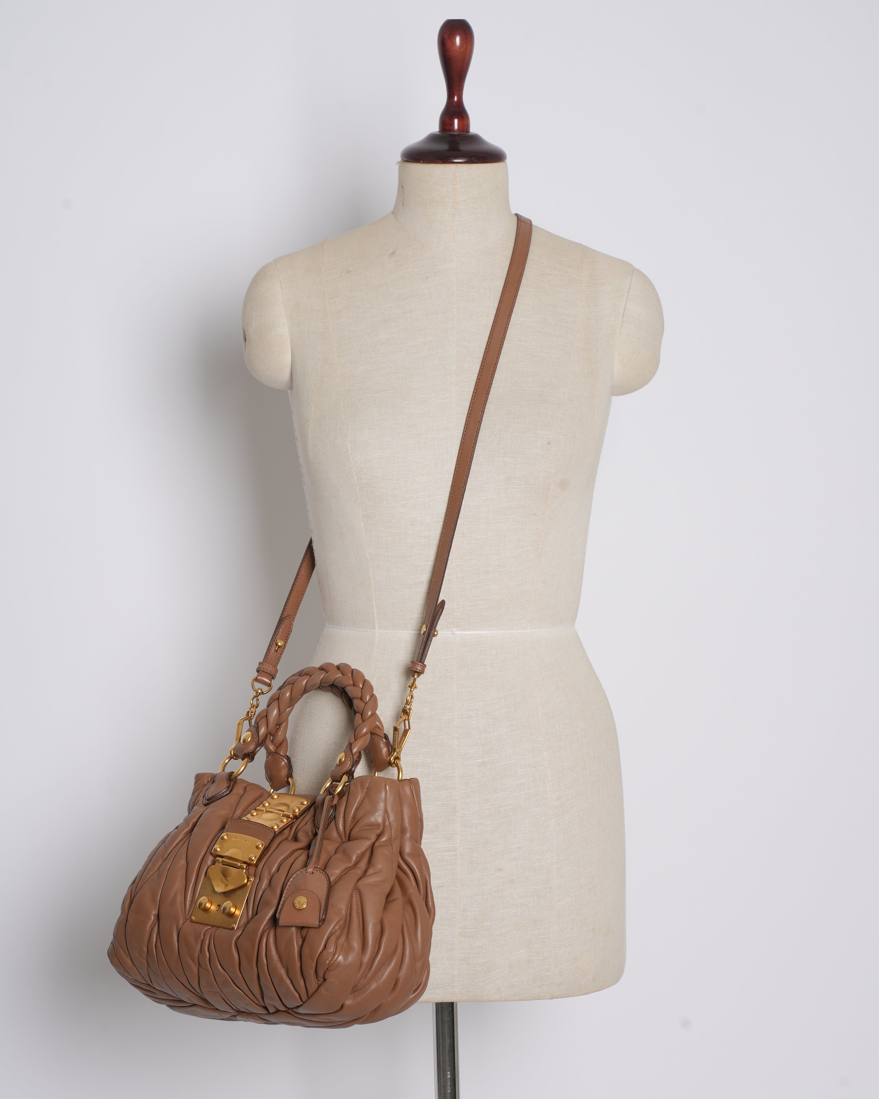 Miu miu matelasse leather satchel