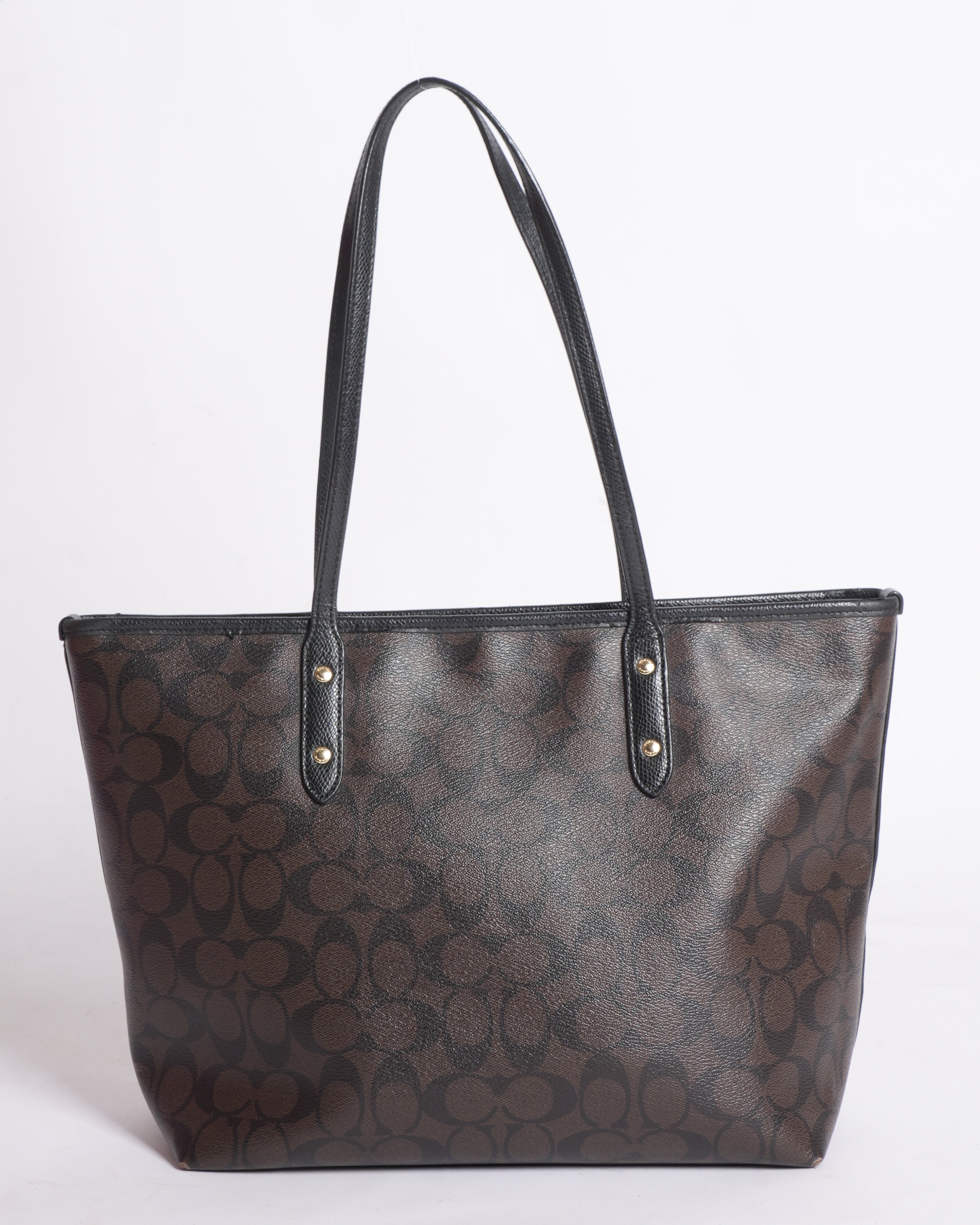 Coach Monogram Tote In Brown