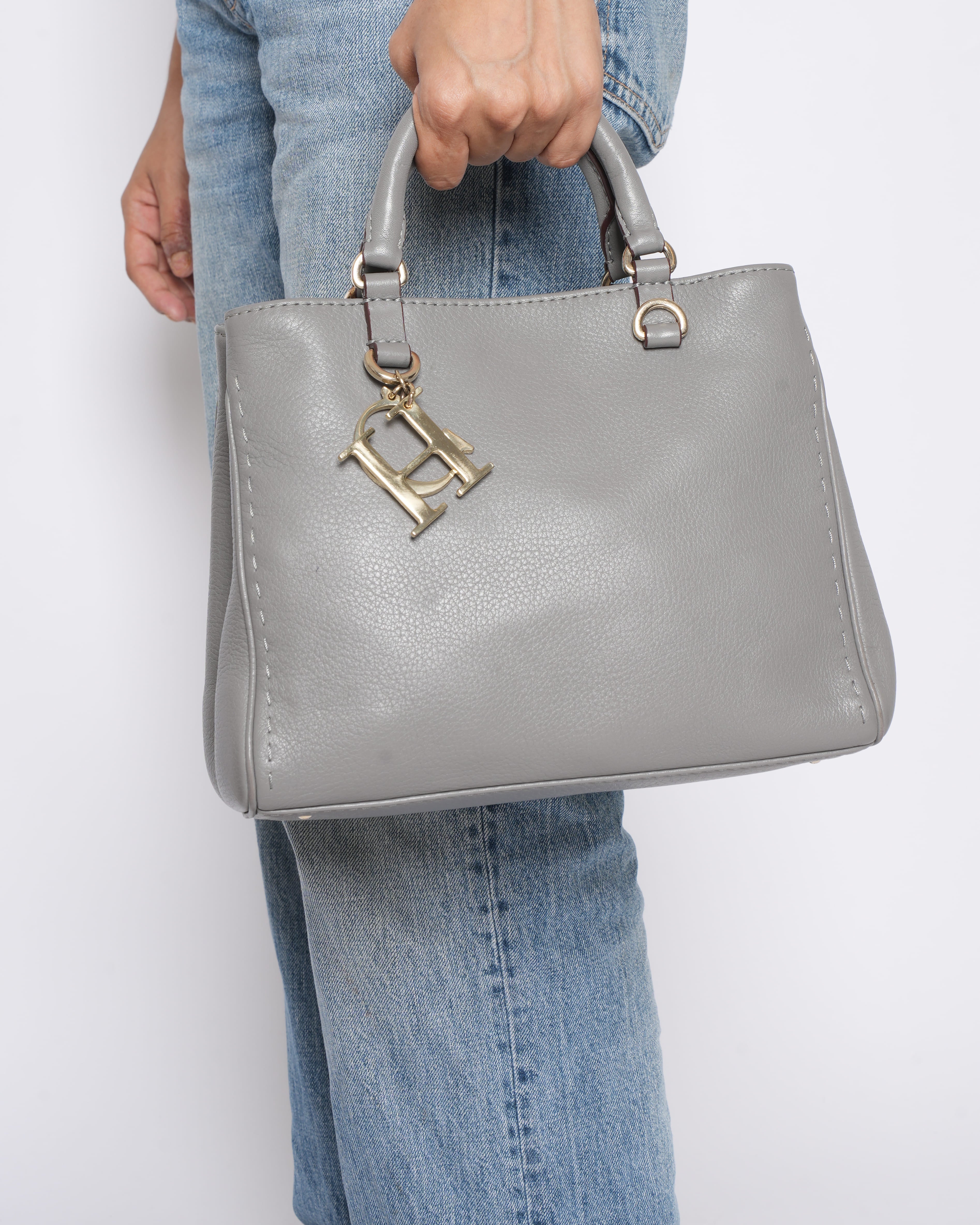Carolina Herrera Top Handle Small Bag in Grey