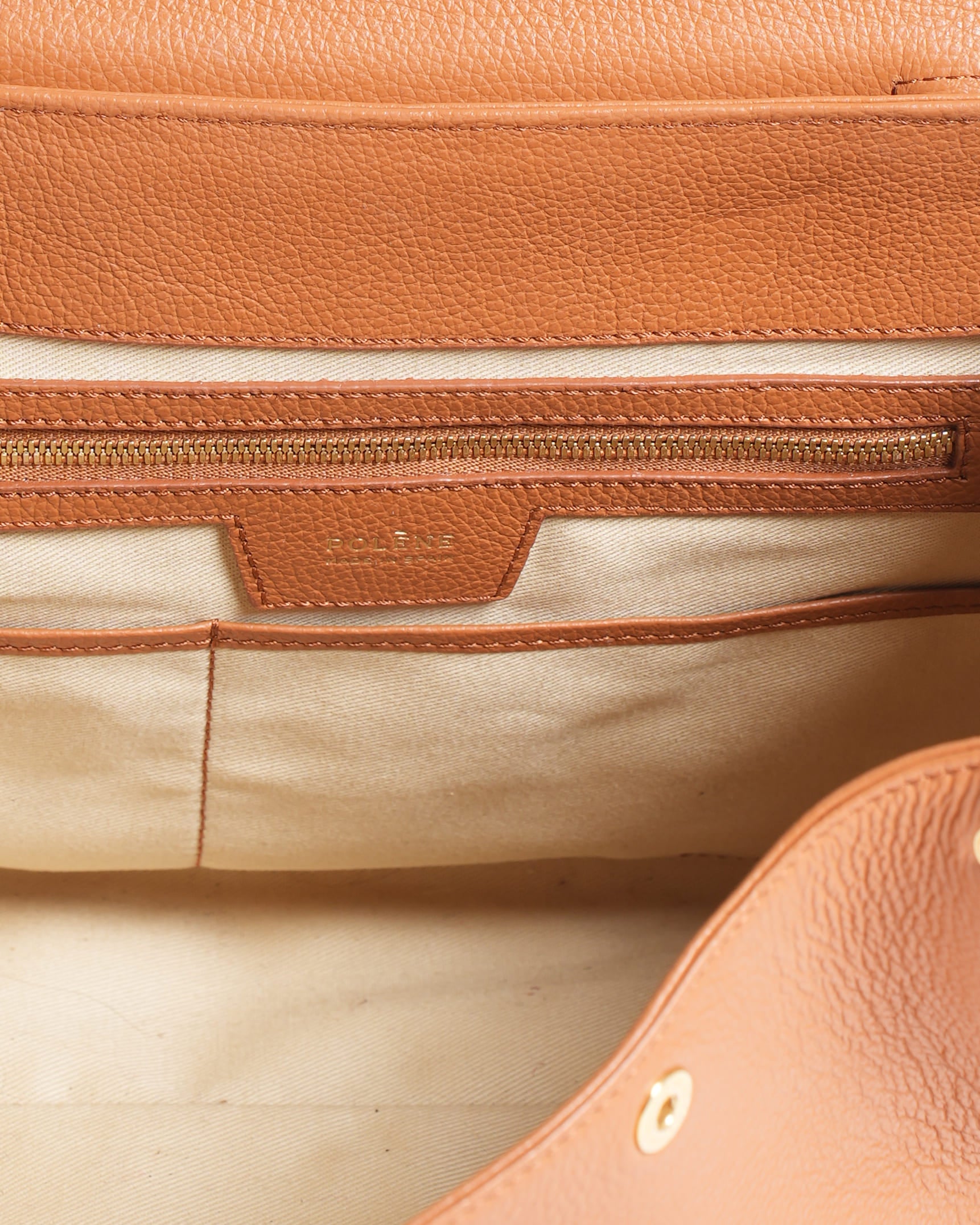 Polene Numero Un Edition Trio Camel Top Handle bag