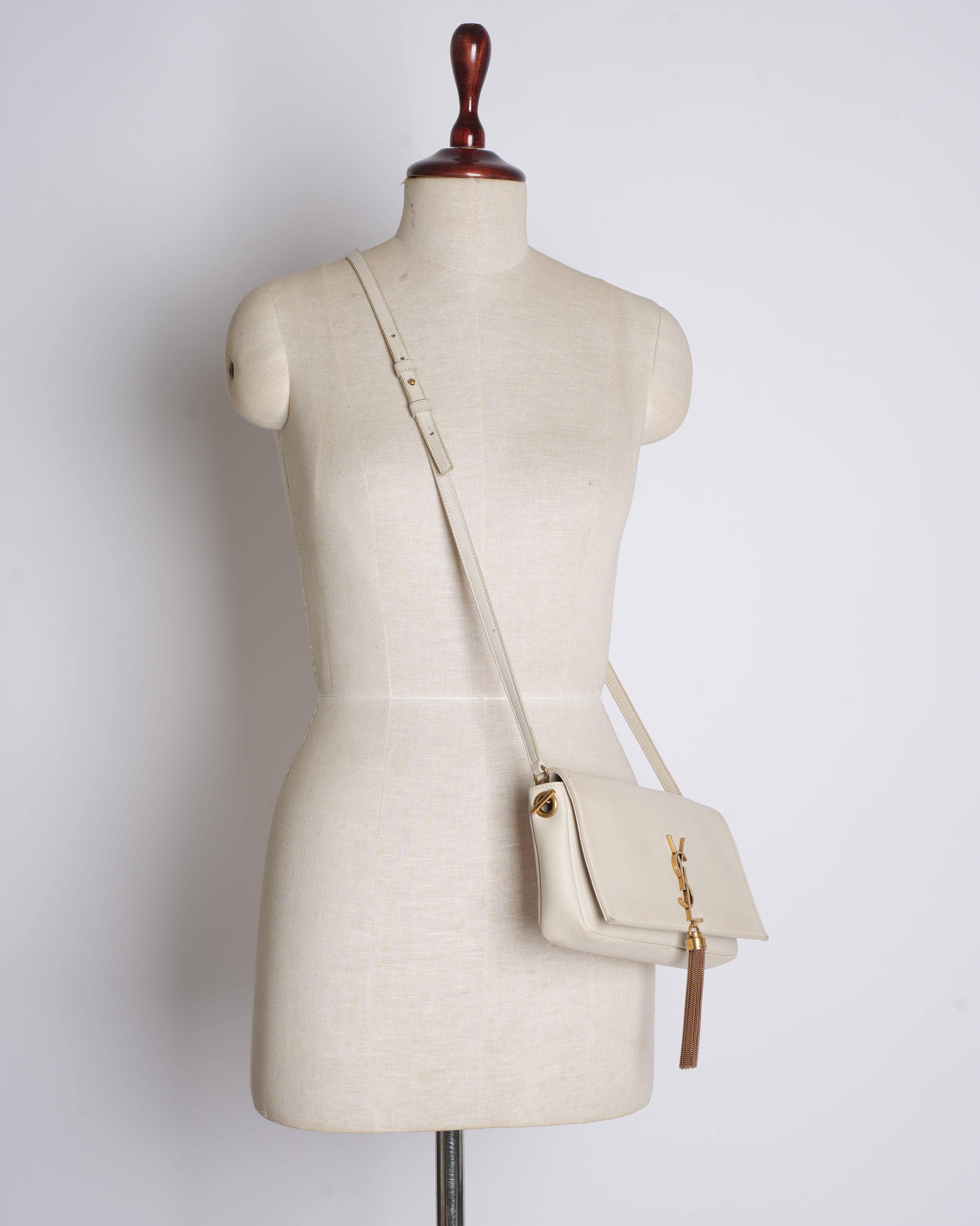 Saint Laurent Kate Crossbody in White