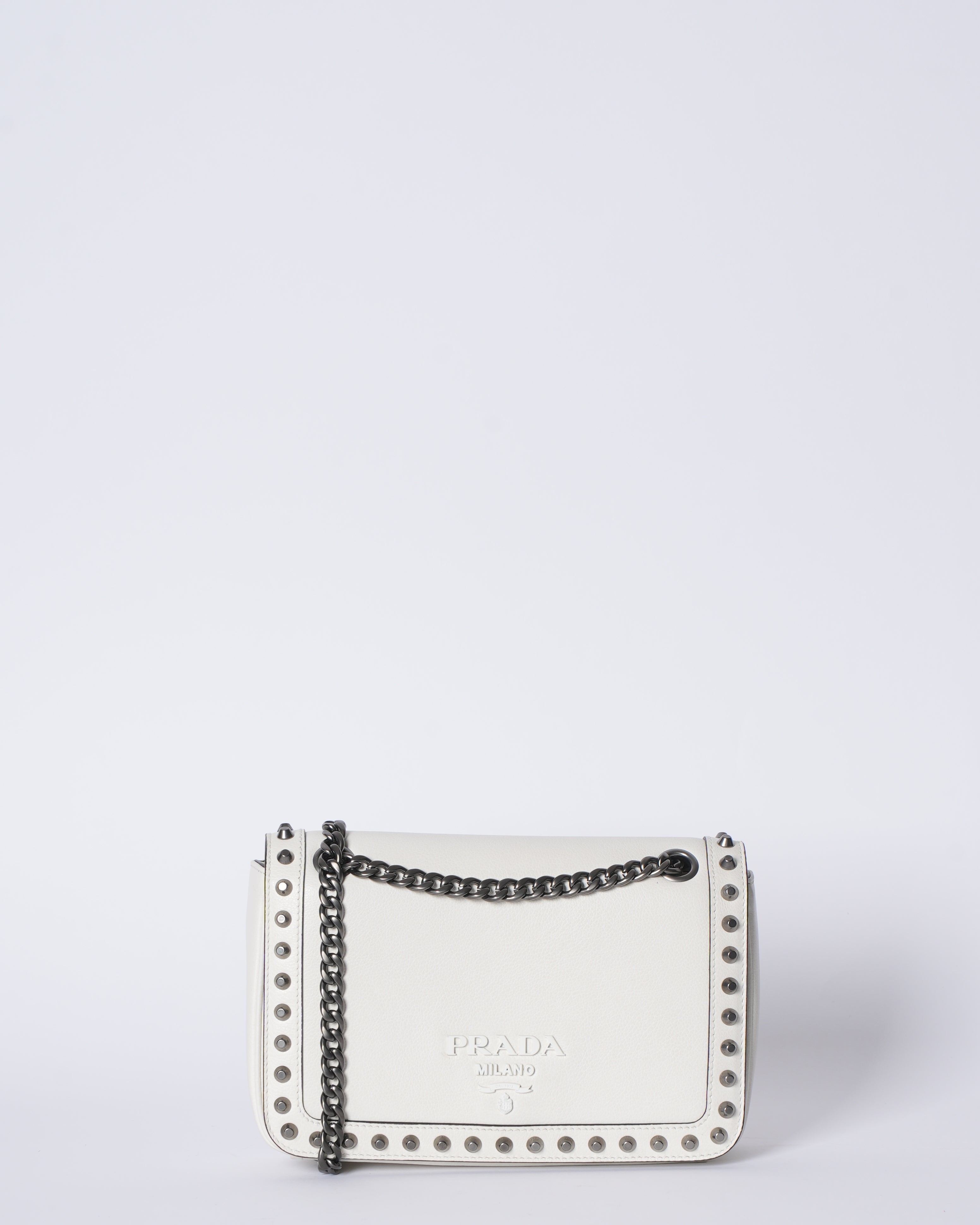 Prada Bag on Chain In White