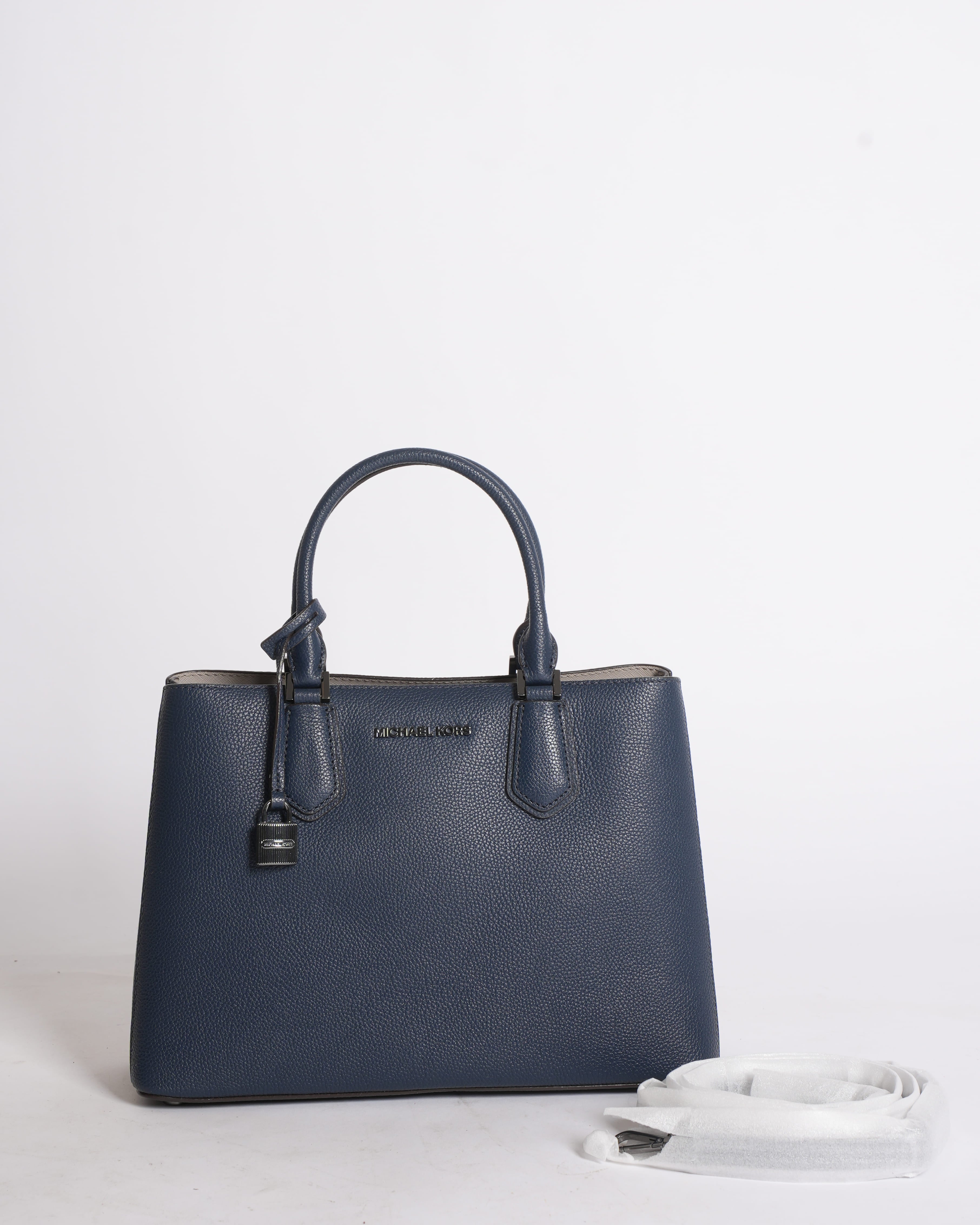 New Michael Kors Camille Shoulder Bag In Navy Blue