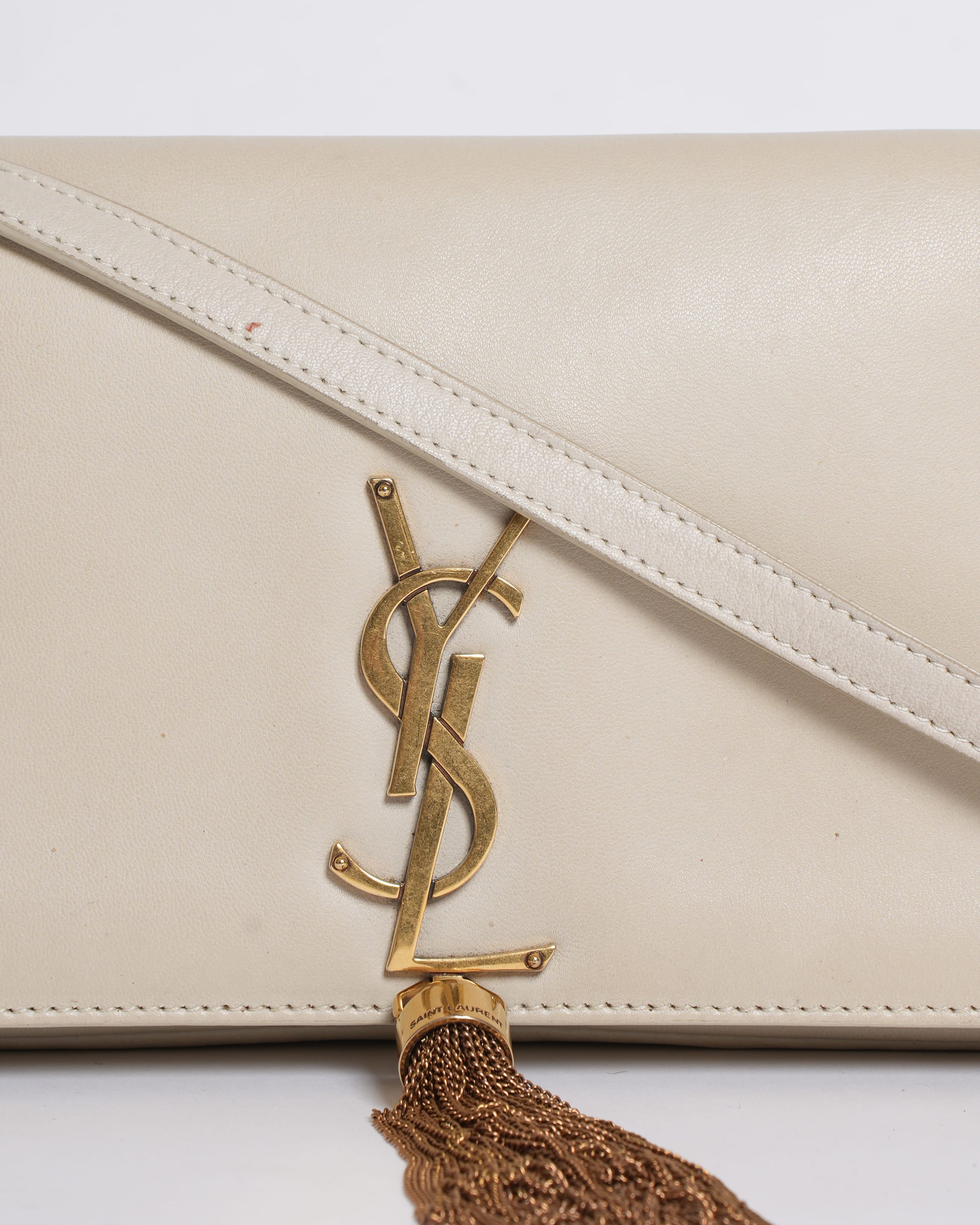 Saint Laurent Kate Crossbody in White