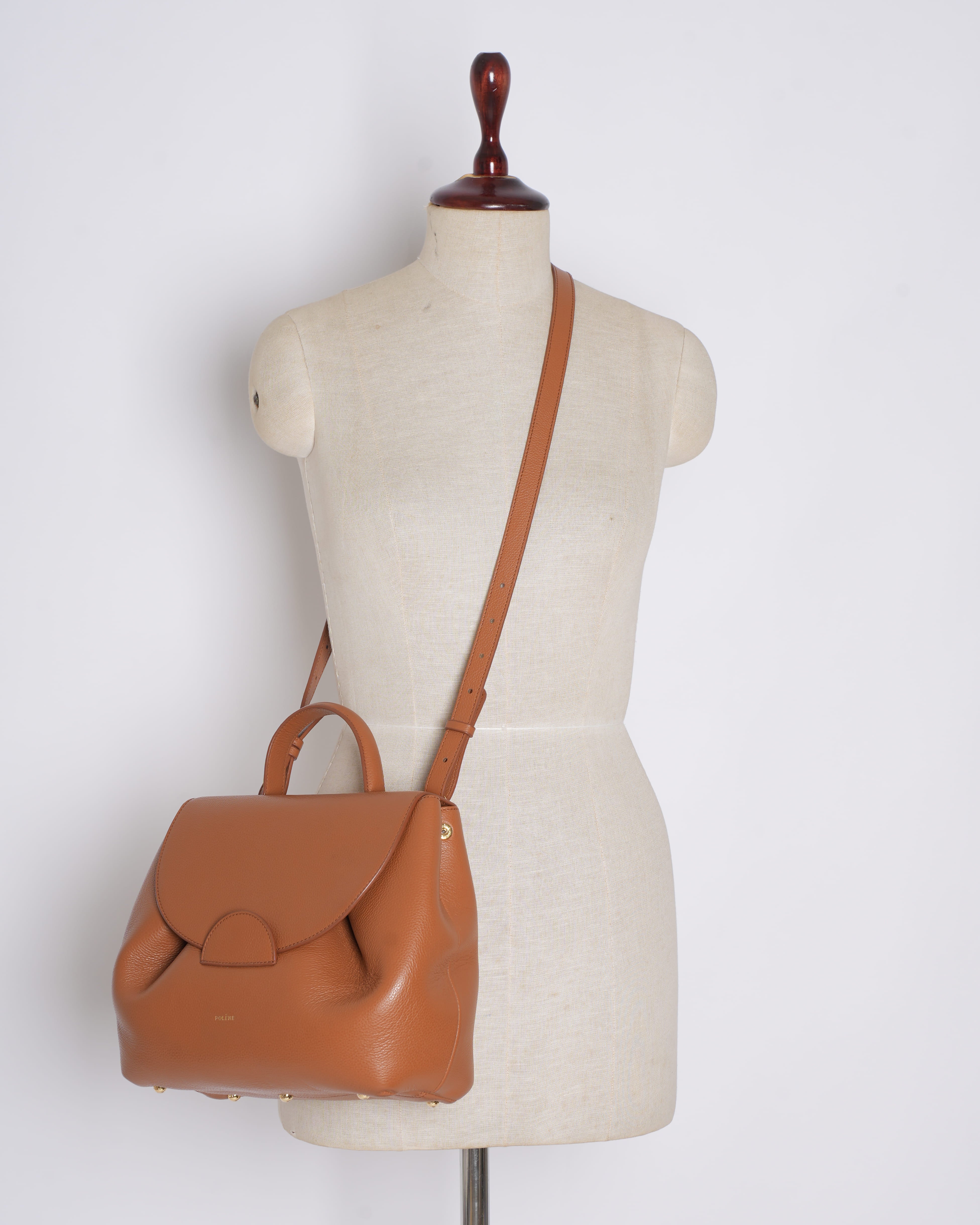 Polene Numero Un Edition Trio Camel Top Handle bag