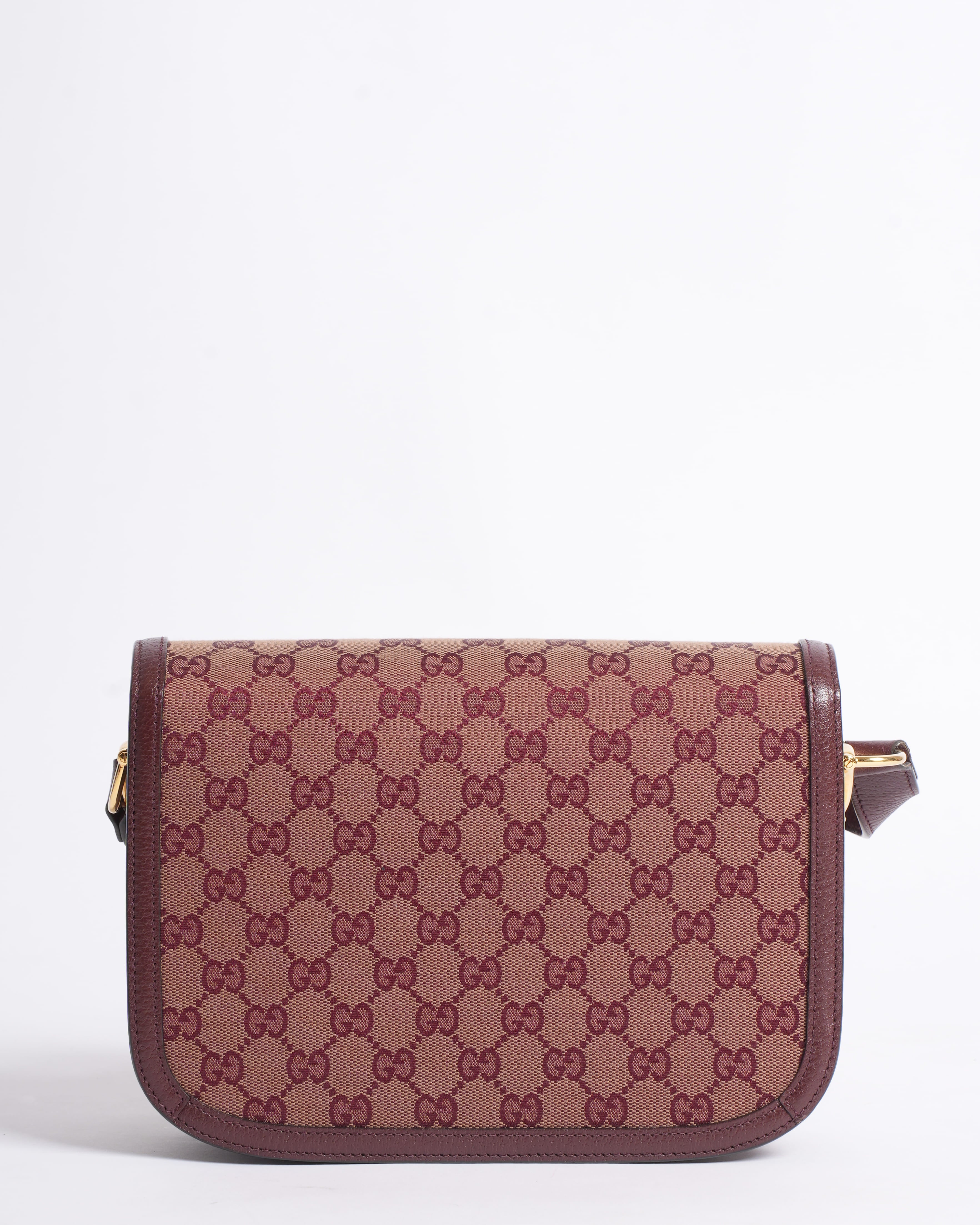 Gucci Horsebit 1955 Small Shoulder Bag In Canvas & Leather