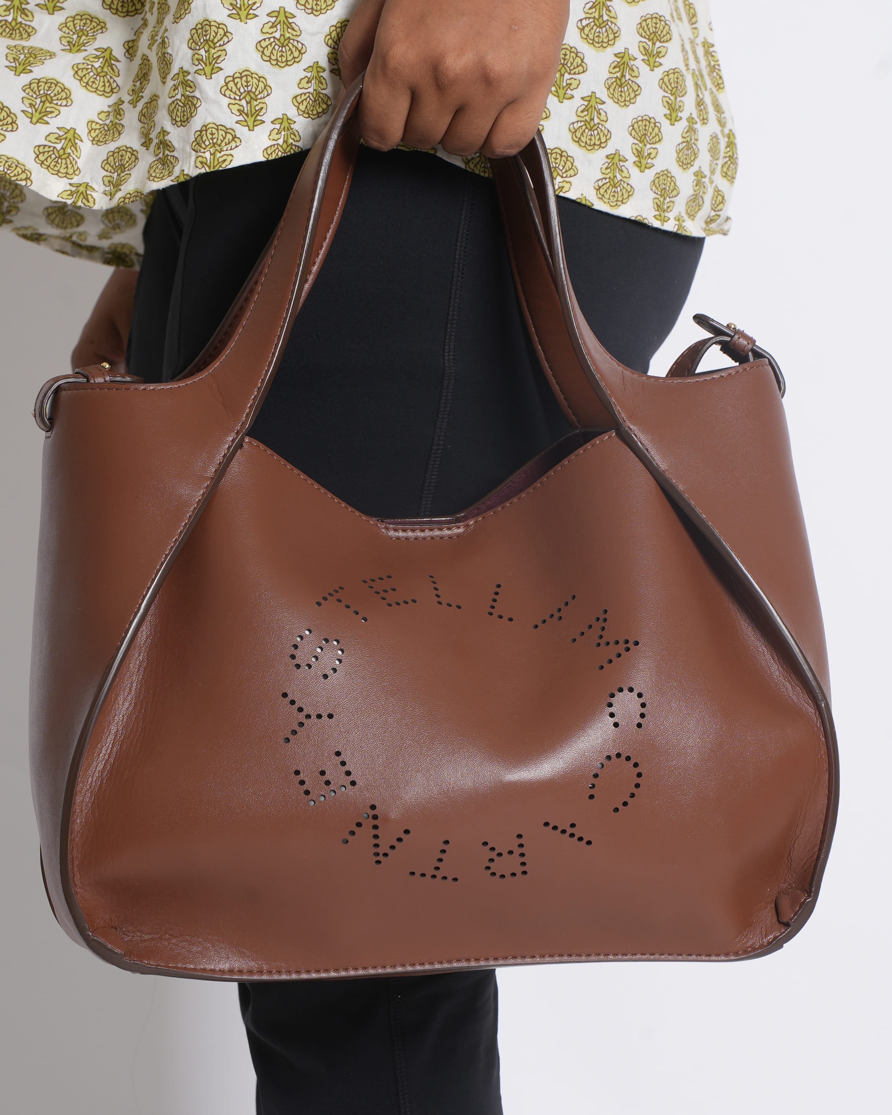 Stella McCartney Logo Tote Bag in Brown