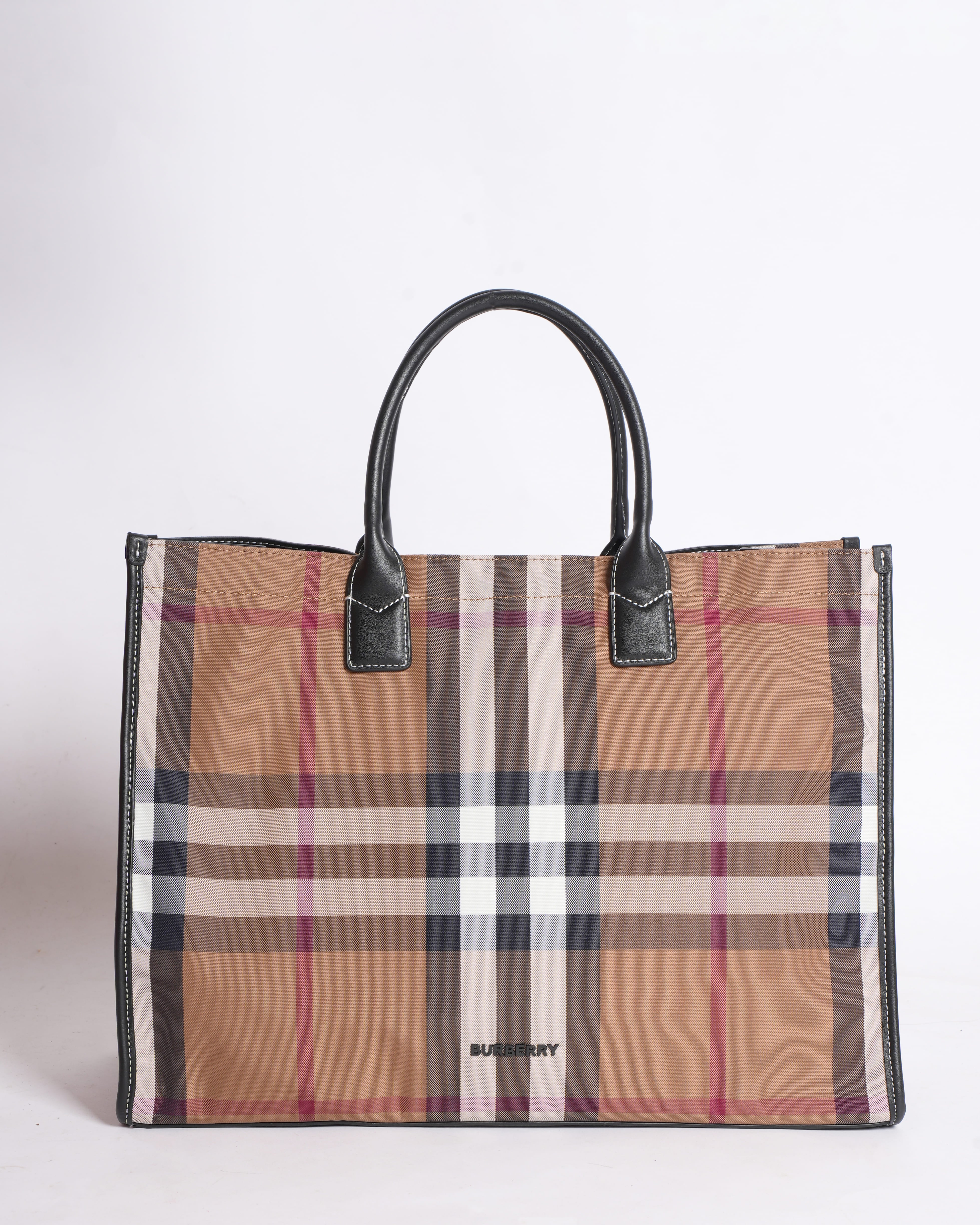 Burberry Beige Check Denny Tote