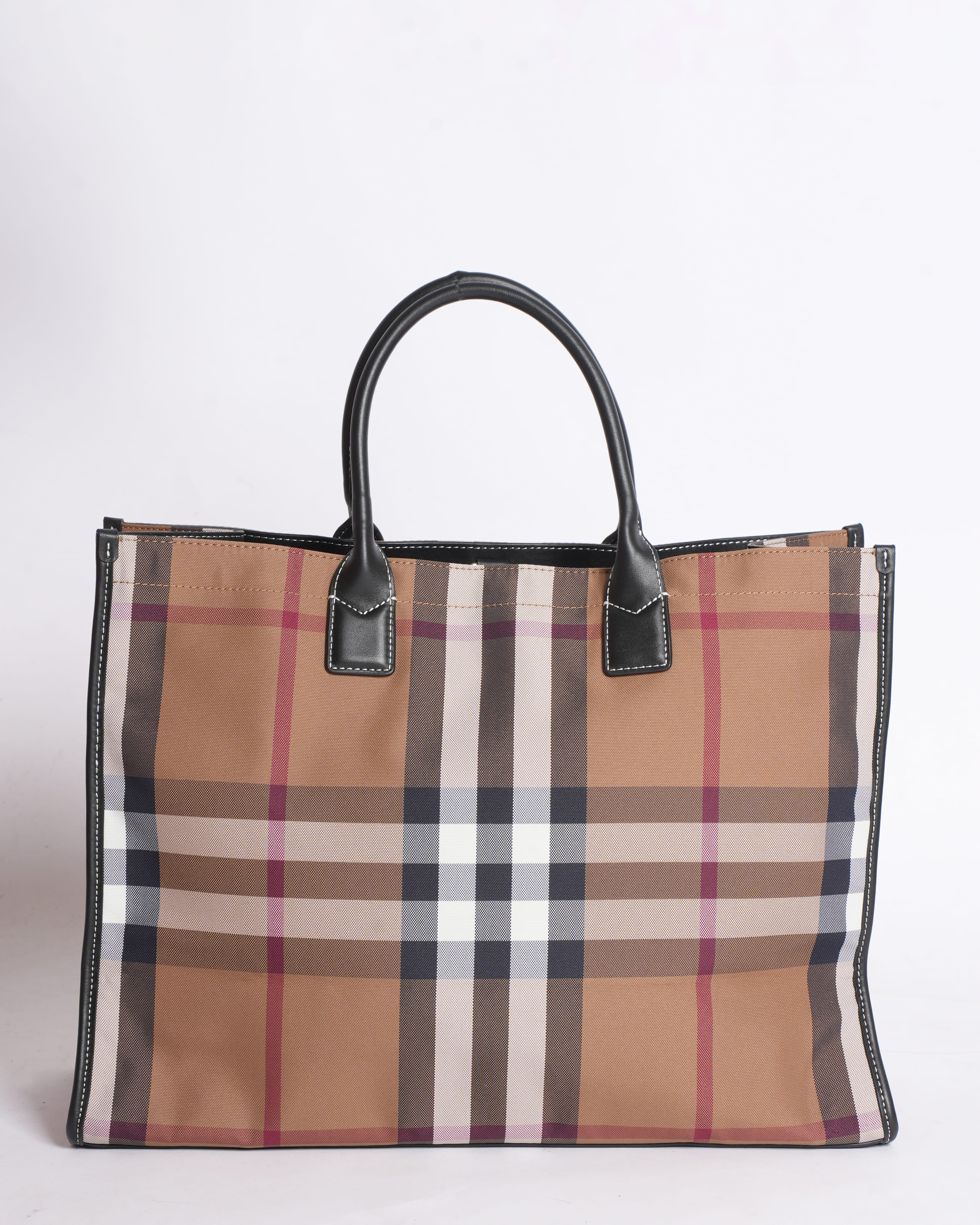 Burberry Beige Check Denny Tote