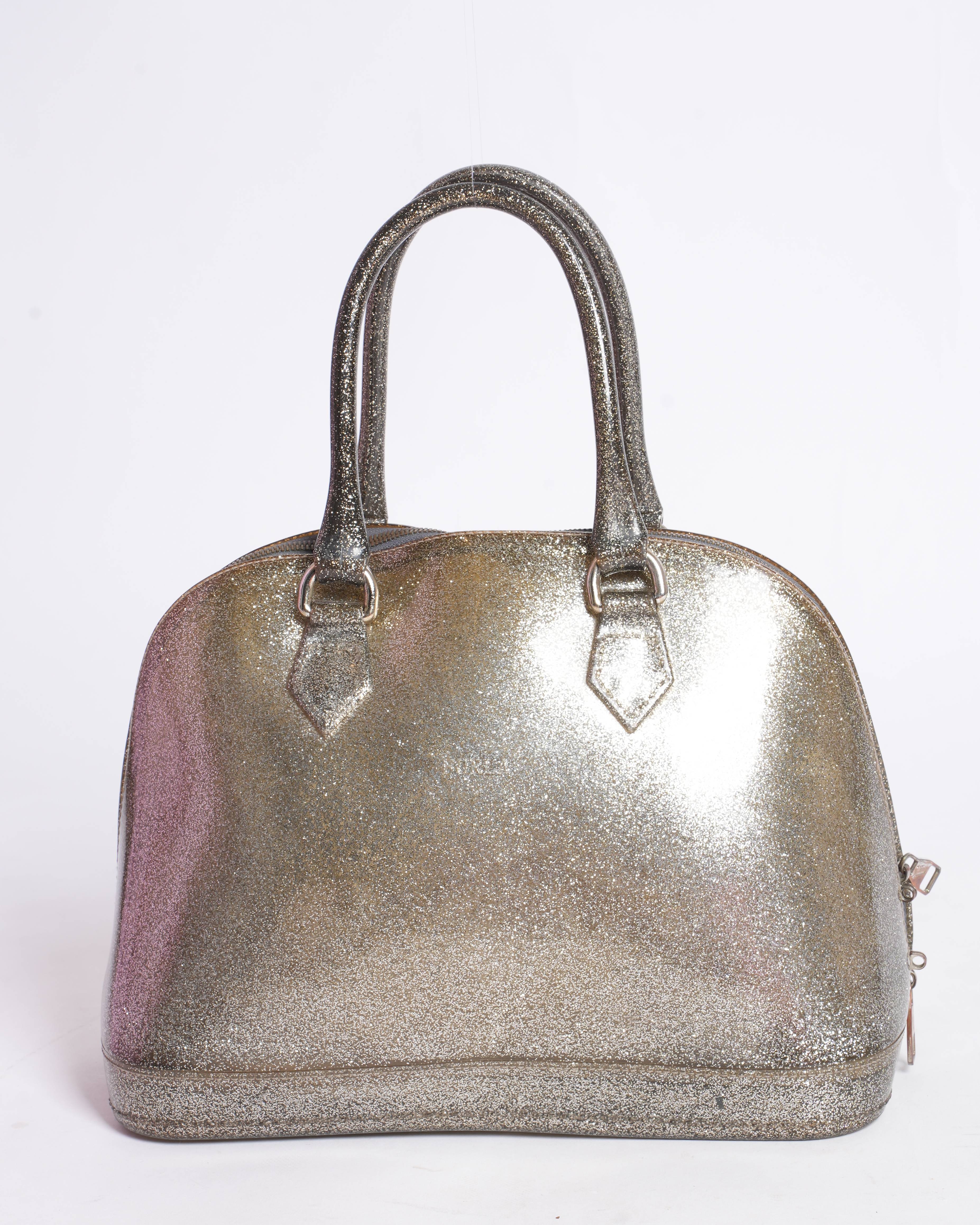 Furla Gold Glitter Rubber Candy Satchel