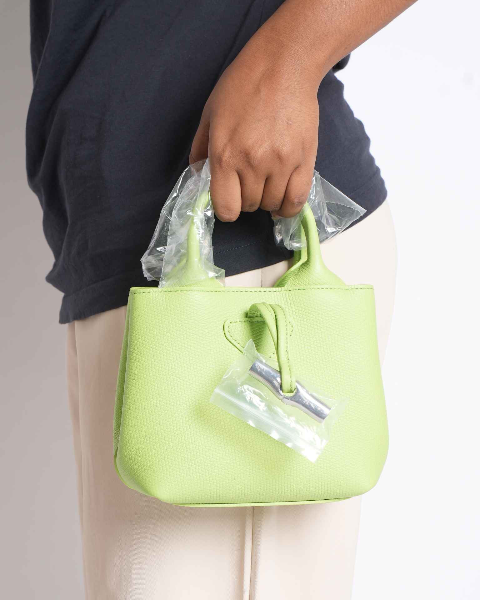 New Longchamp Le Roseau XS Handbag In Light Green