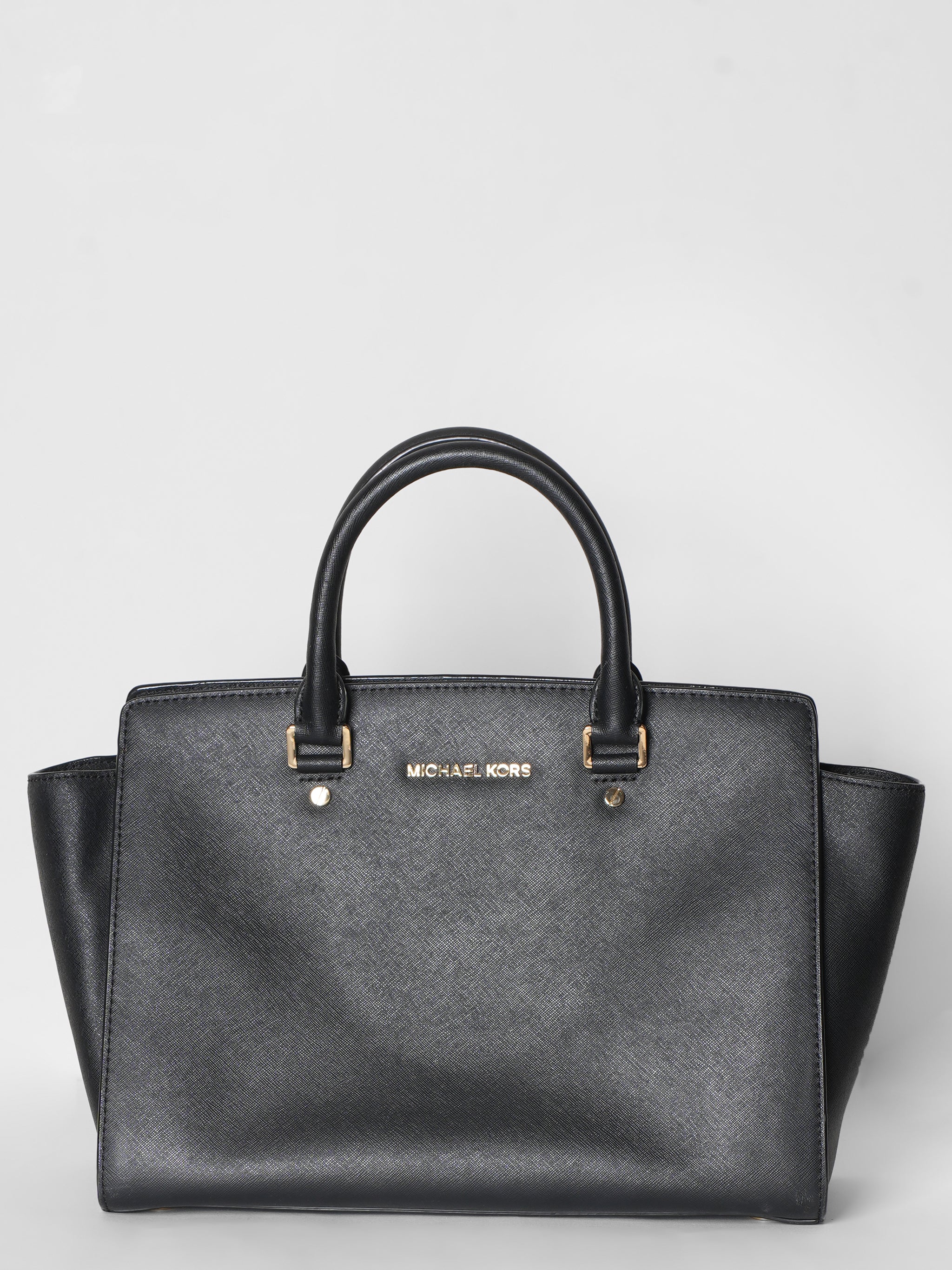 Micheal Kors Black Saffiano Leather Selma Tote Bag