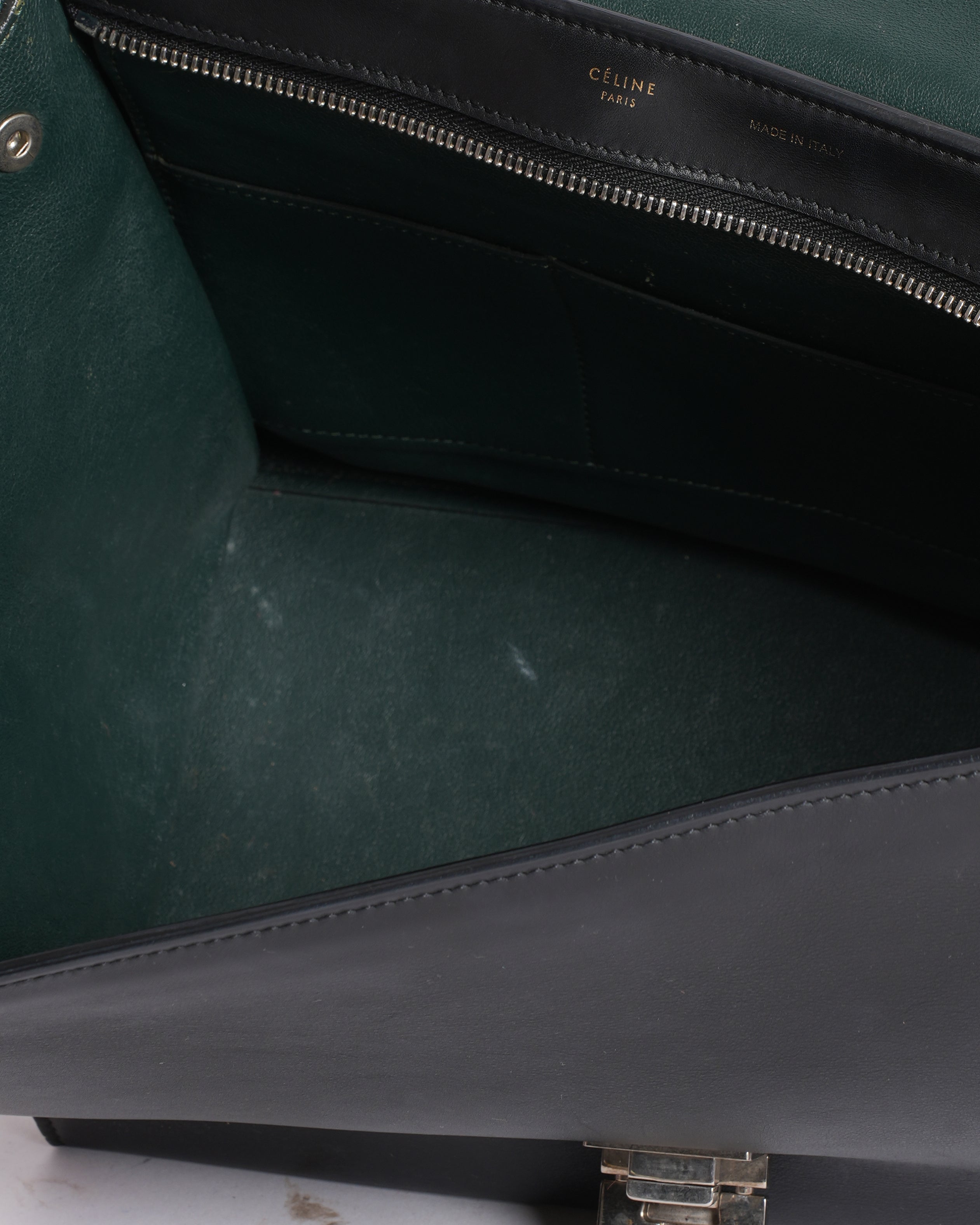 Celine Tri Color Leather & Pony Hair Trapeze Top Handle Bag