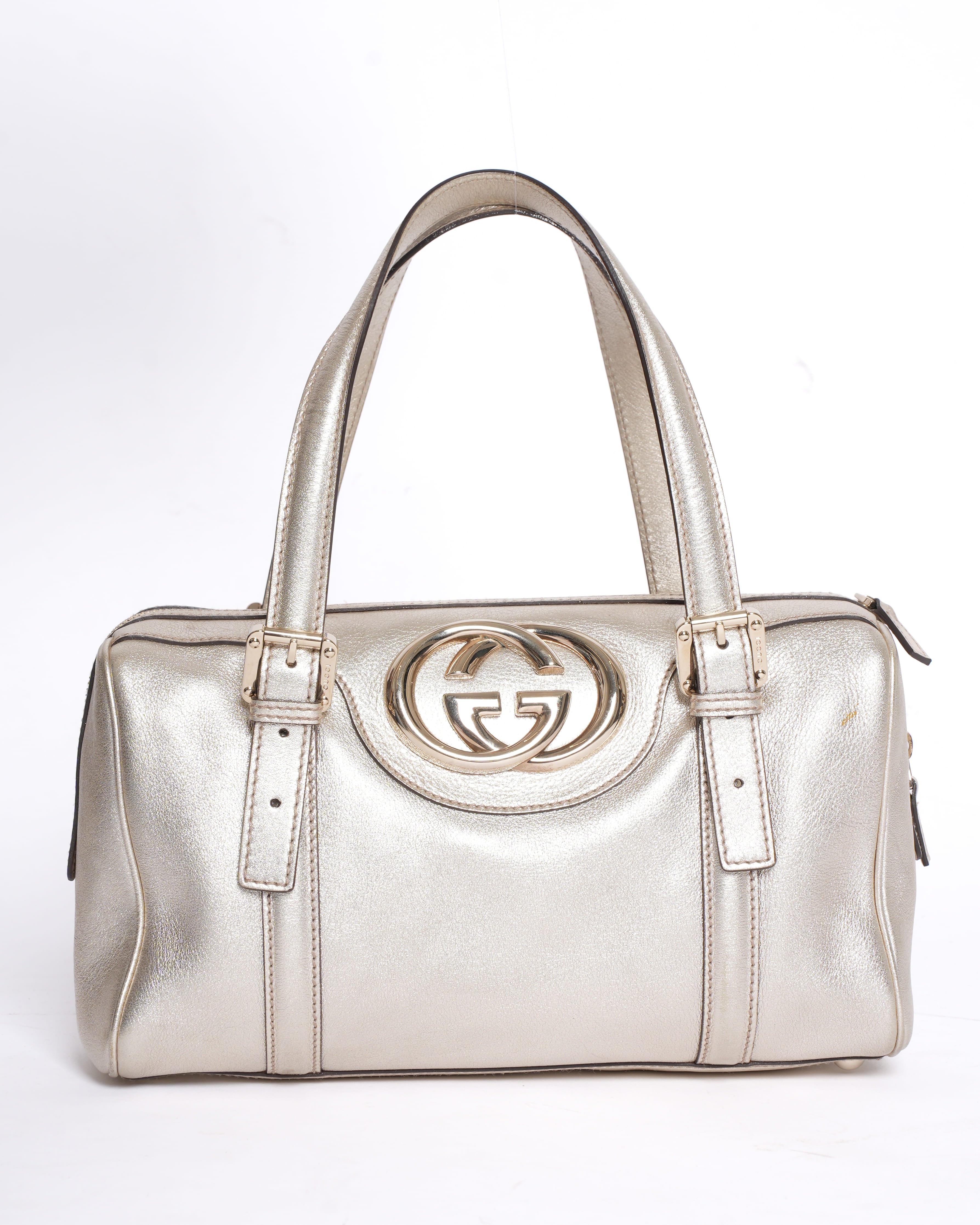 Gucci Gold-Tone Britt Boston Shoulder Bag