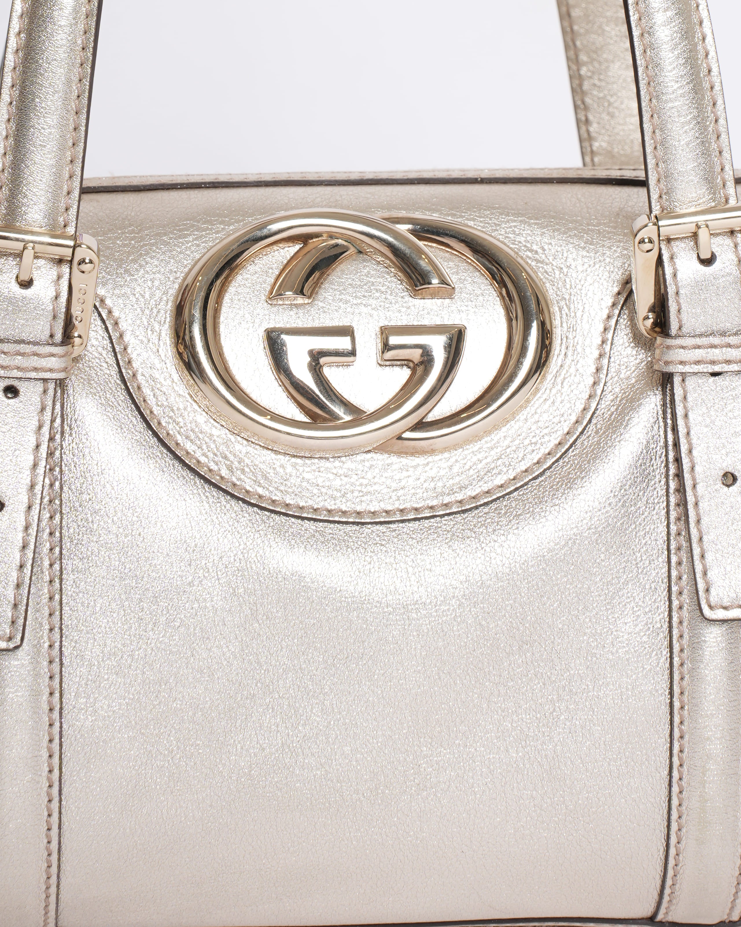 Gucci Gold-Tone Britt Boston Shoulder Bag