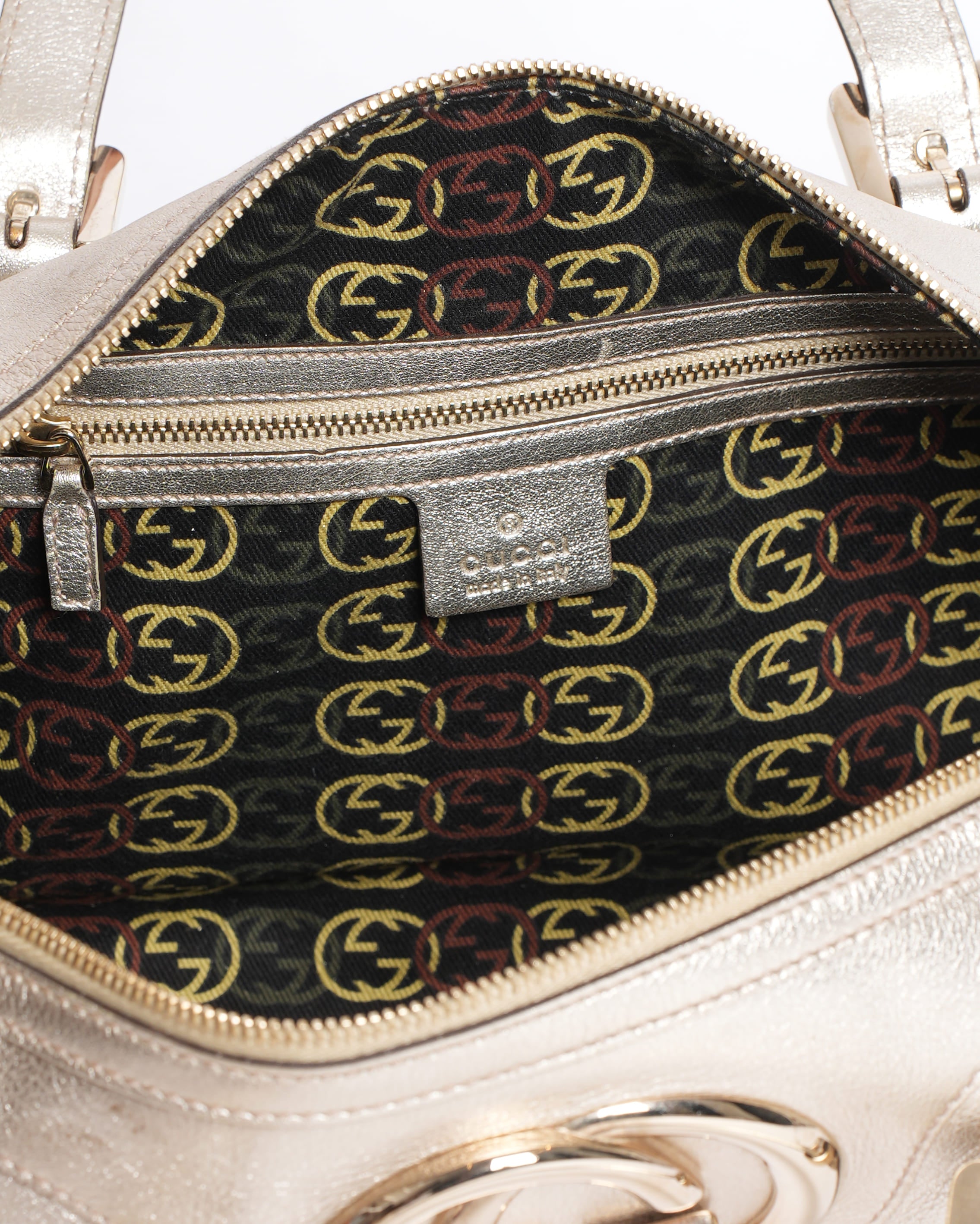 Gucci Gold-Tone Britt Boston Shoulder Bag