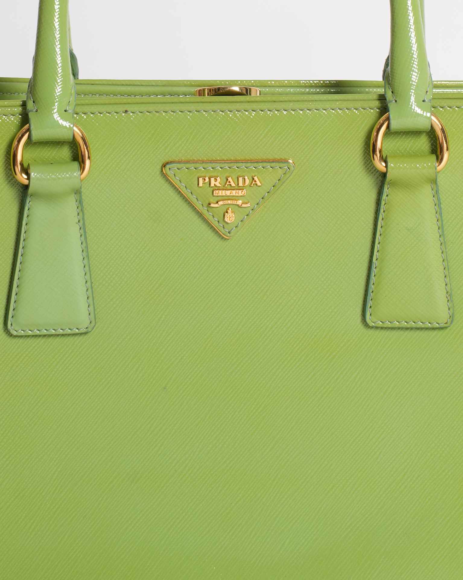 New Prada Medium Aqua Galleria Saffiano Leather Bag