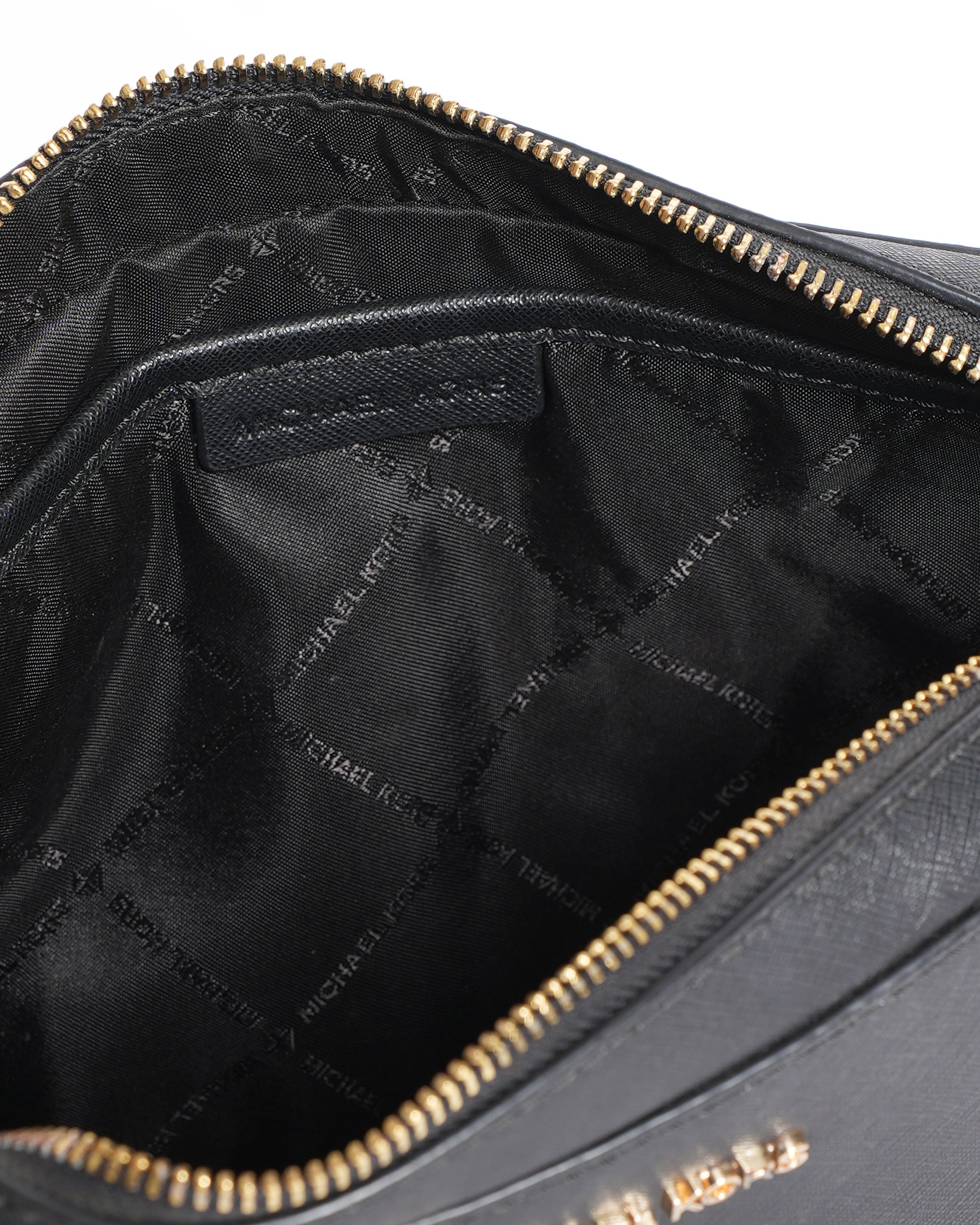 Michael Kors Black Jet Set Leather Crossbody Bag