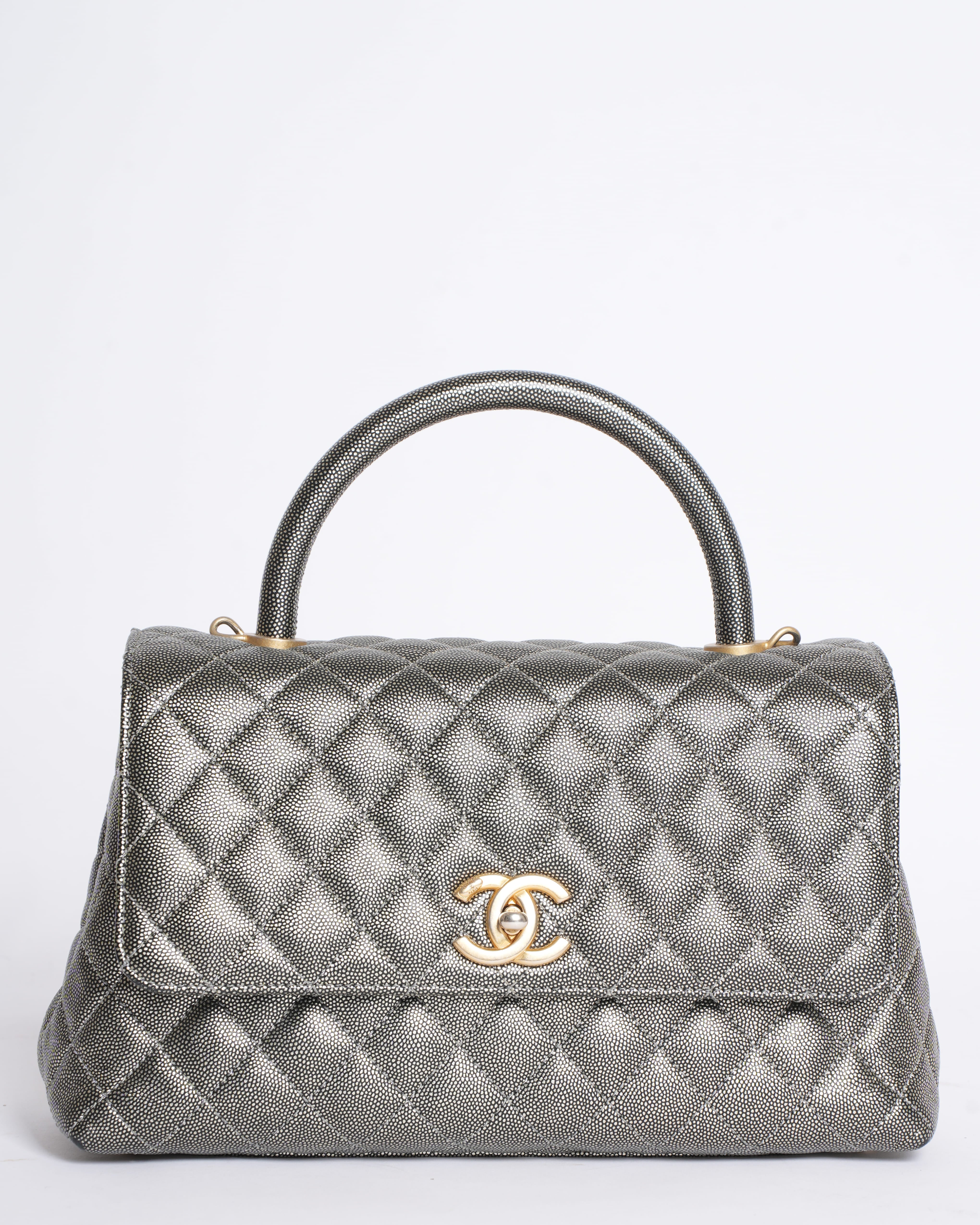 CHANEL CC Matelasse Chain 2Way Coco Handle Bag Caviar Leather