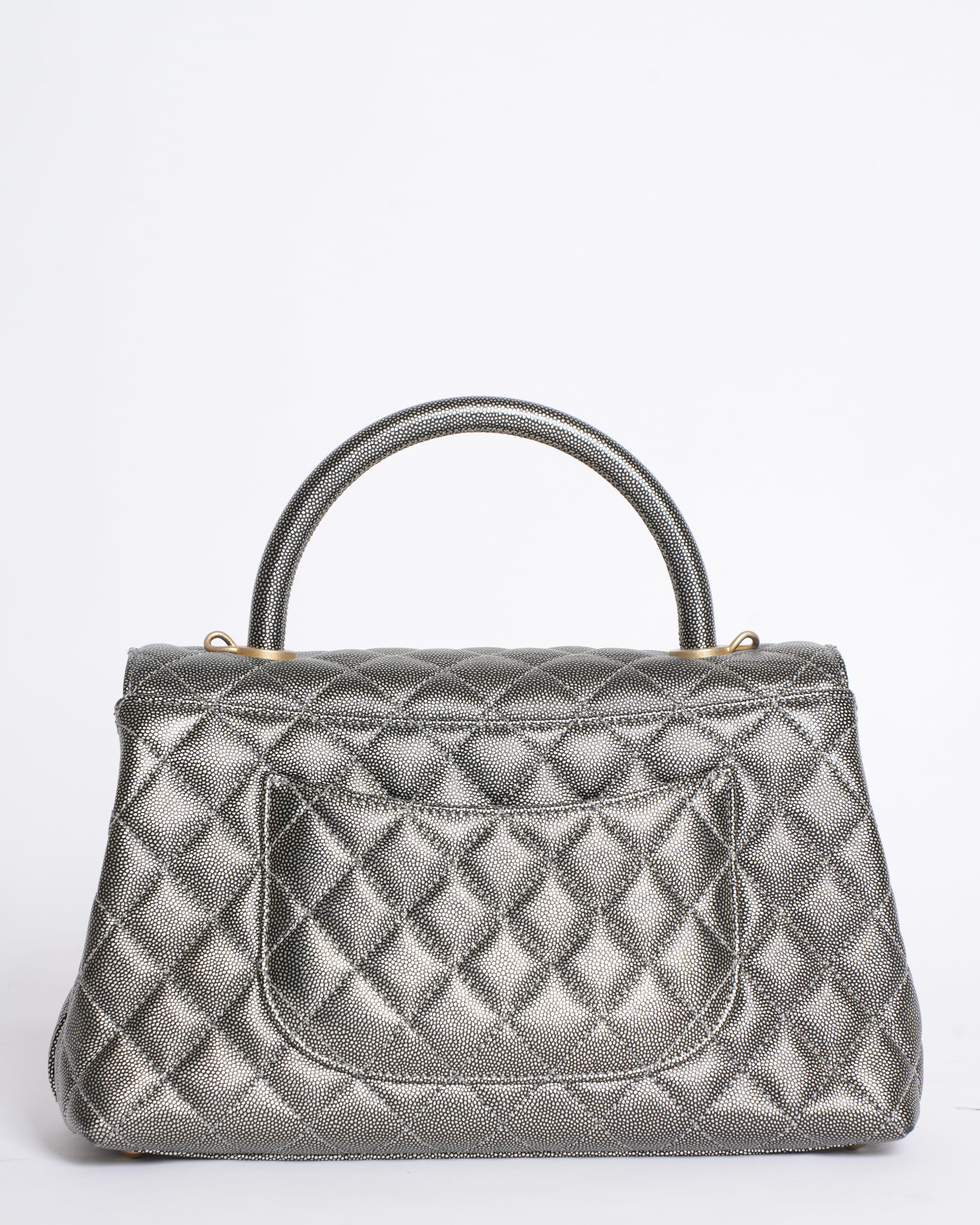 CHANEL CC Matelasse Chain 2Way Coco Handle Bag Caviar Leather