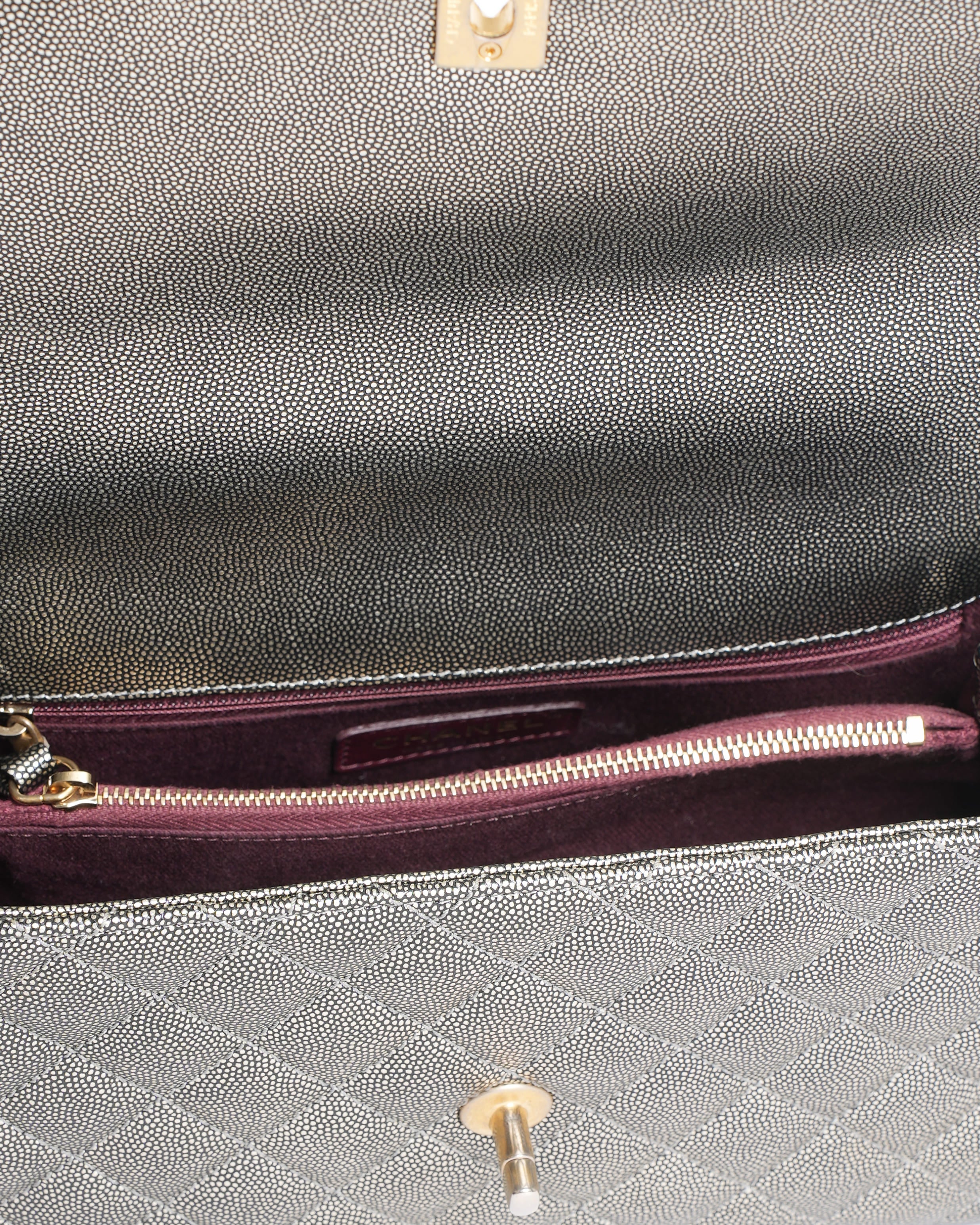 CHANEL CC Matelasse Chain 2Way Coco Handle Bag Caviar Leather