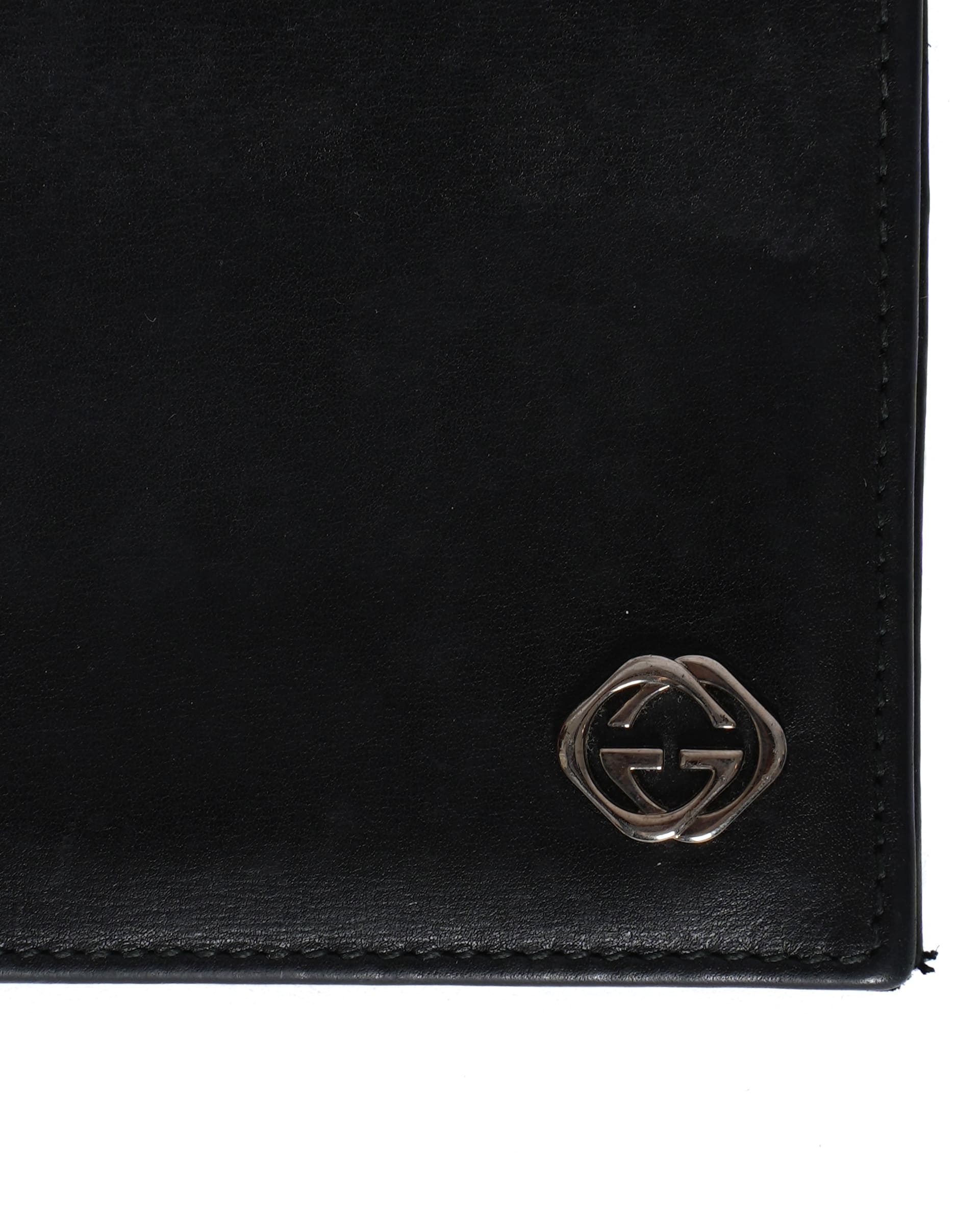 Gucci Black Leather Interlocking G Bi-Fold Wallet