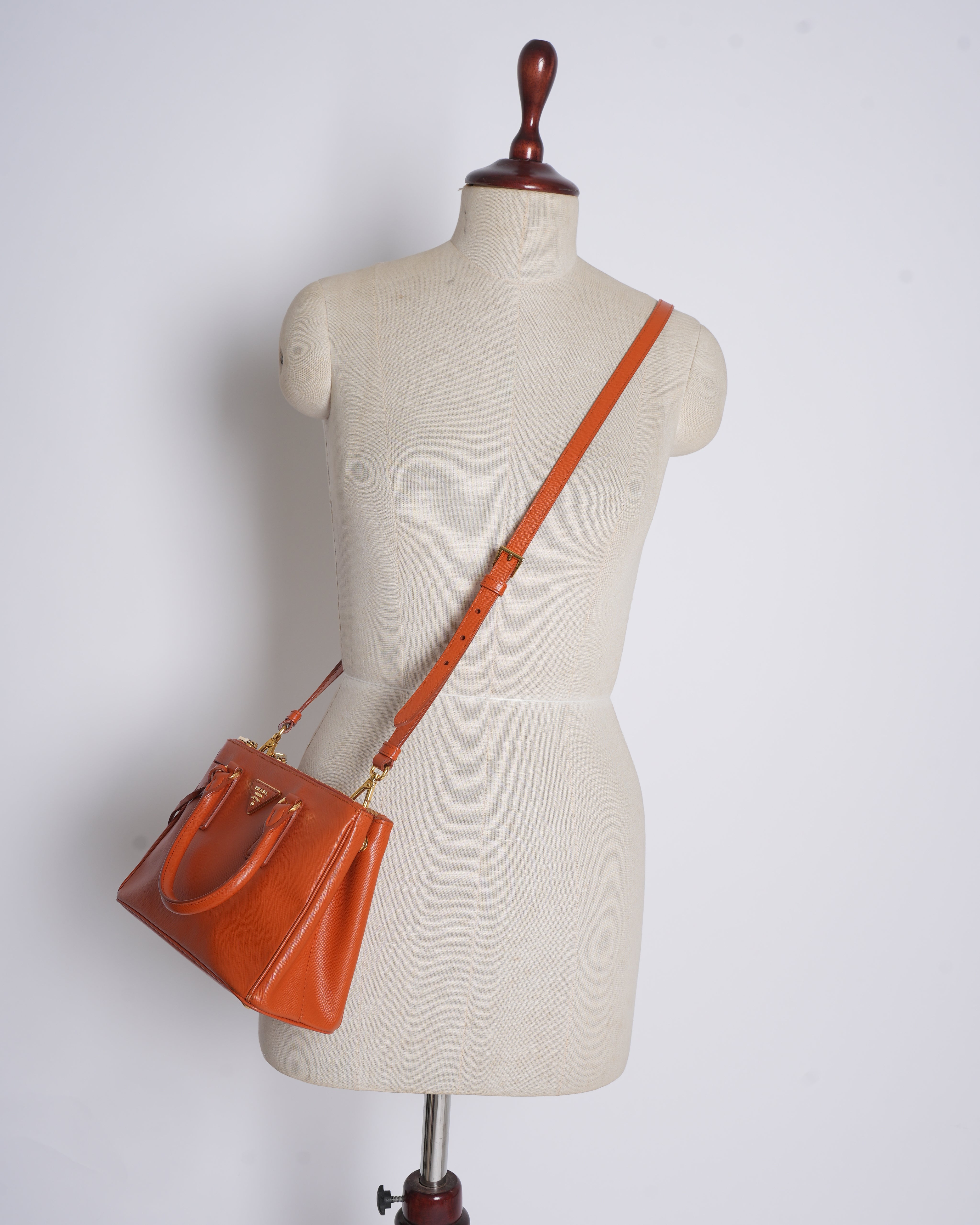 Prada Small Galleria Saffiano Leather Bag with Crossbody Strap