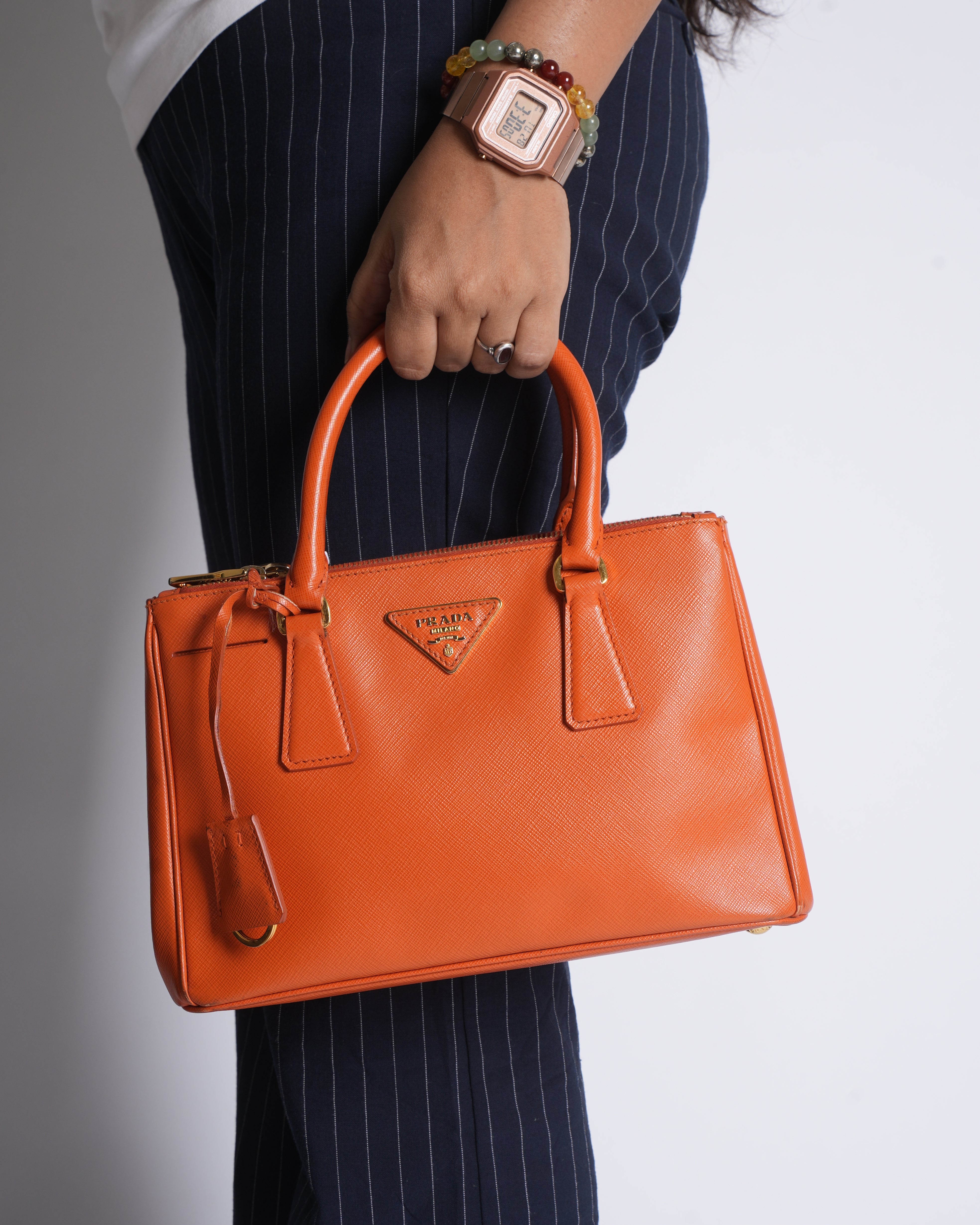 Prada Small Galleria Saffiano Leather Bag with Crossbody Strap