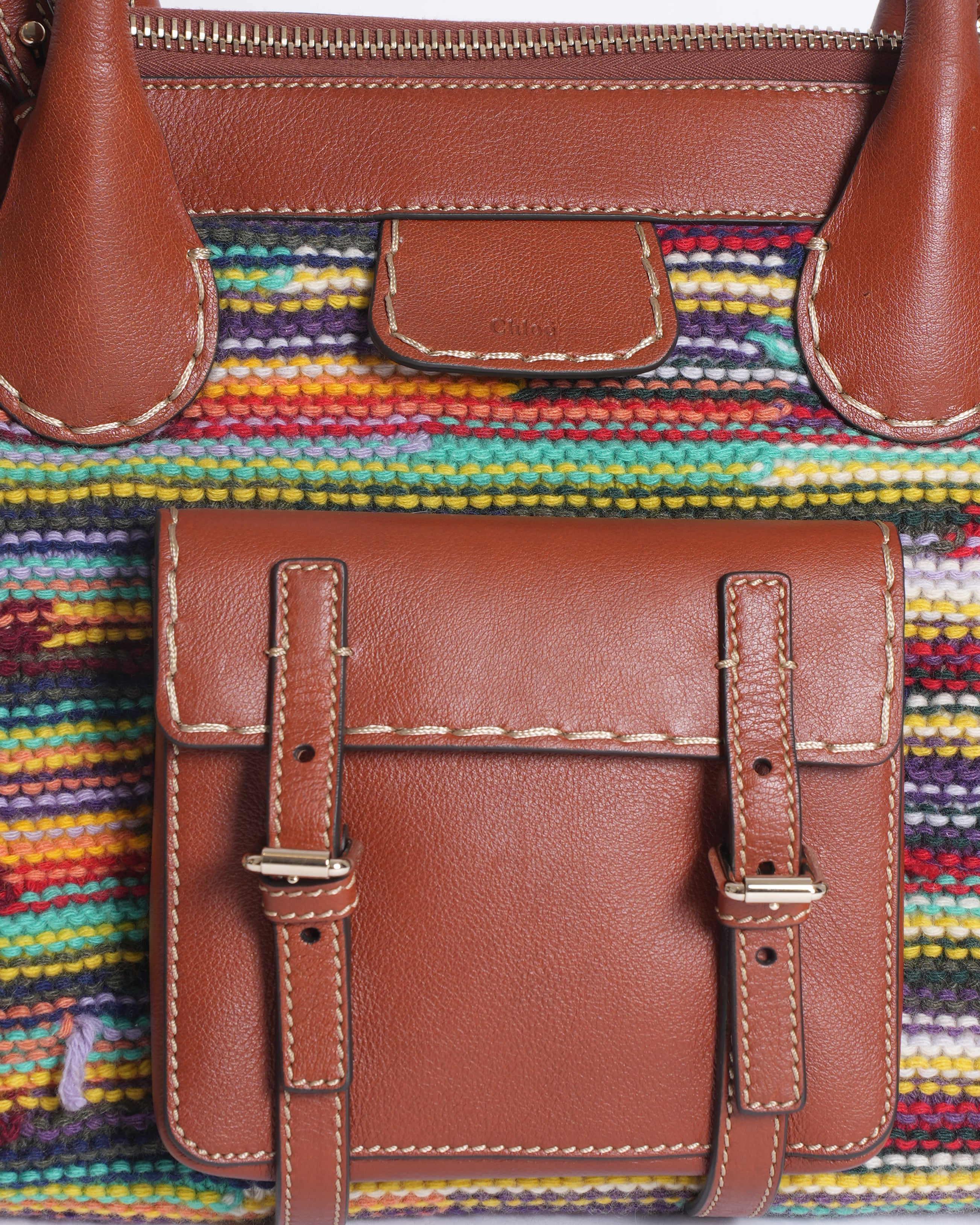 New Chloe women multicolor fringed women's satchel bag
