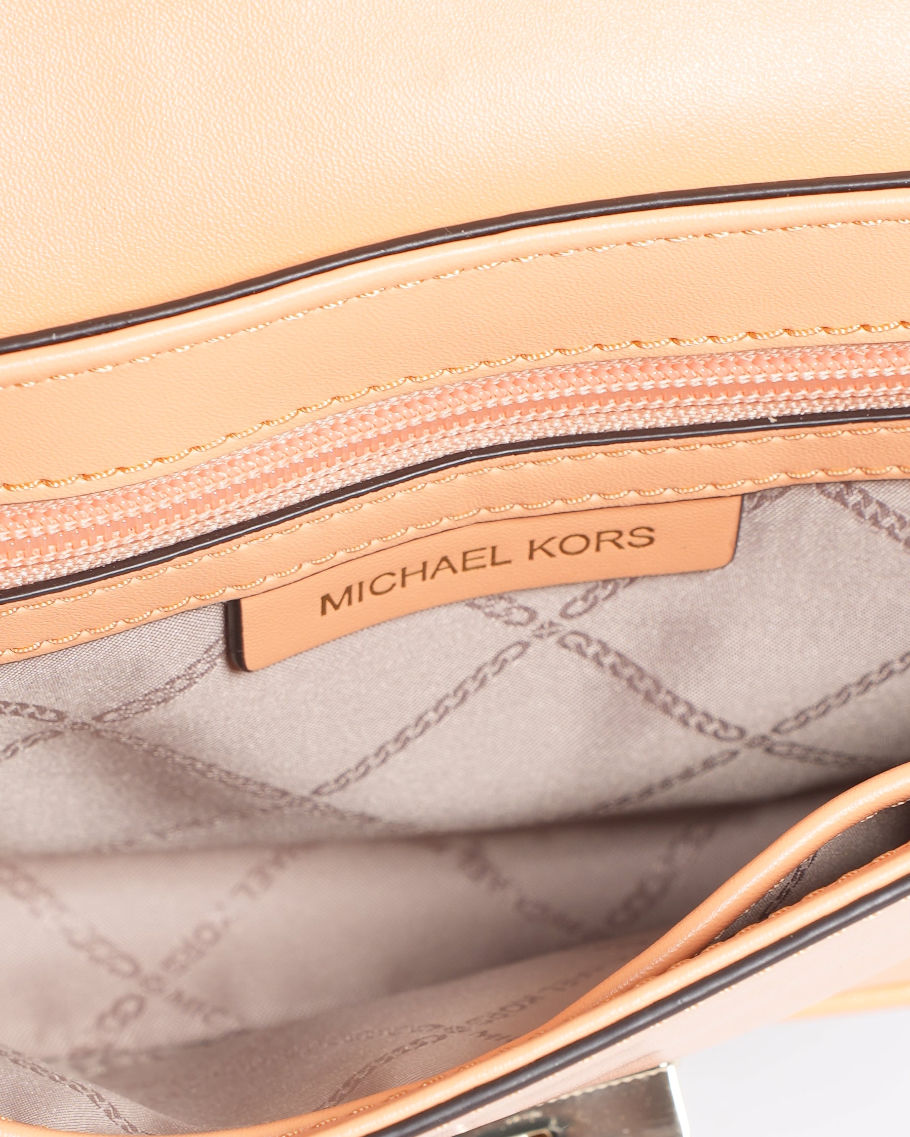 New MK Woven Flap Shoulder Bag In Orange