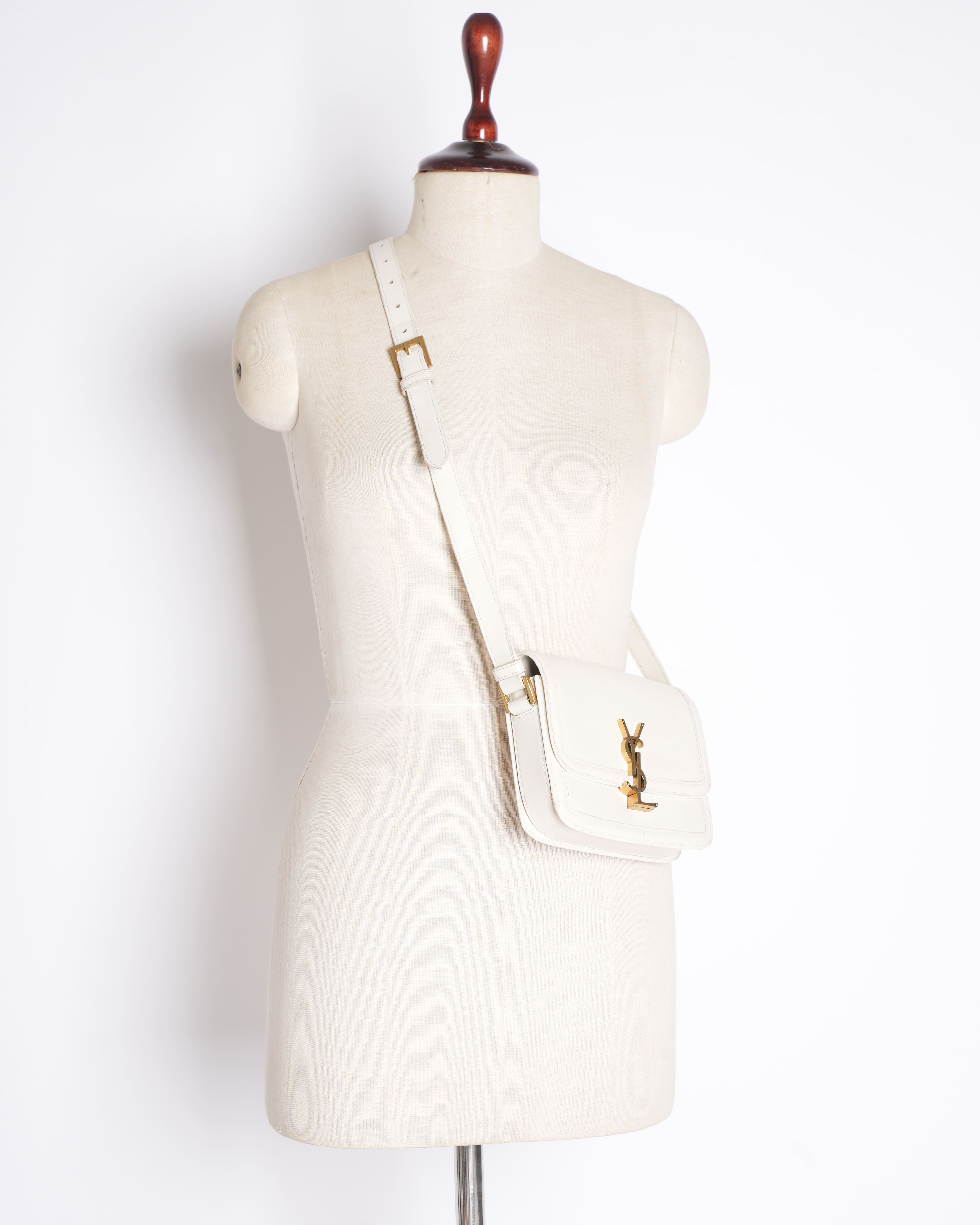 Saint Laurent Solferino Satchel Bag in White