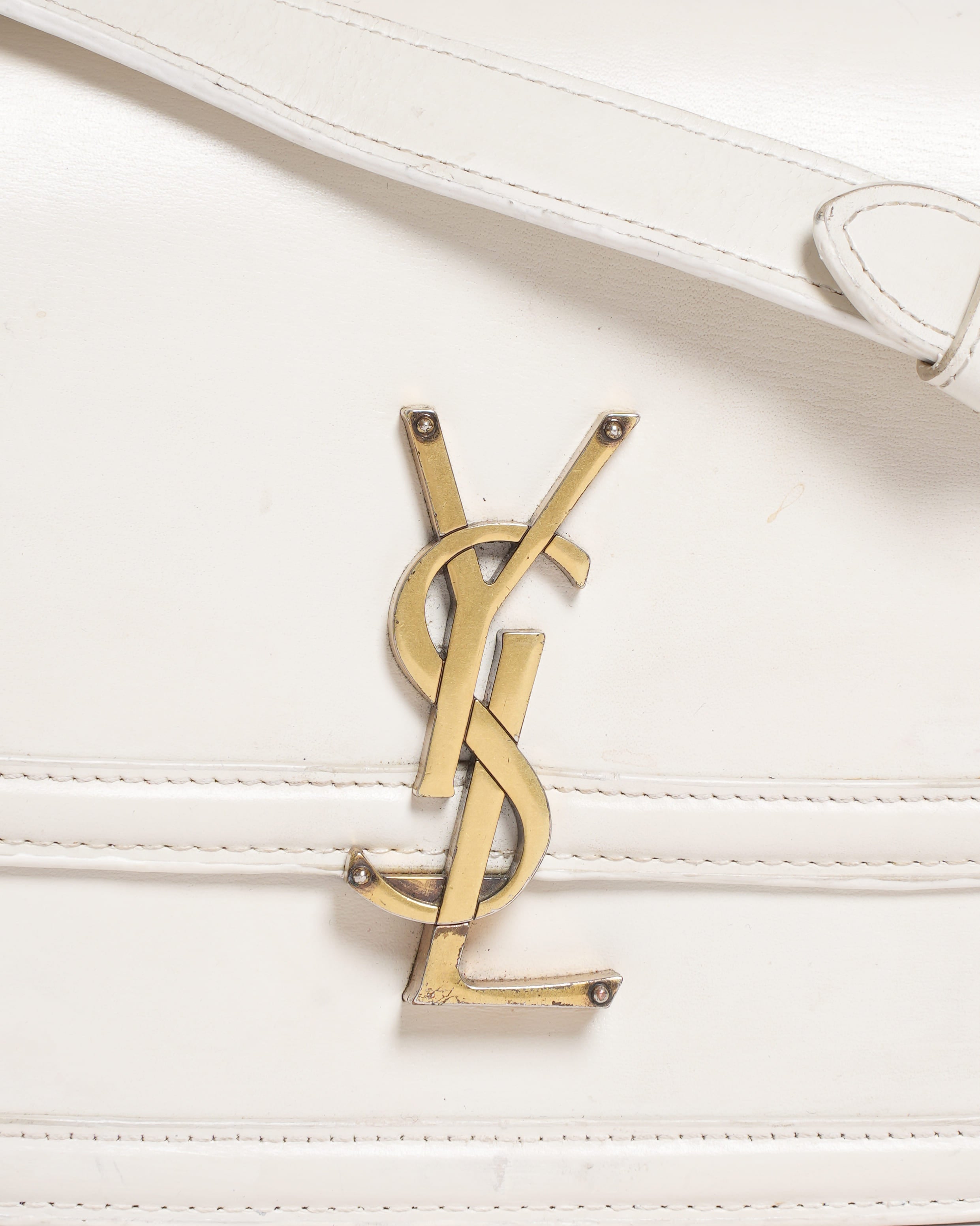 Saint Laurent Solferino Satchel Bag in White