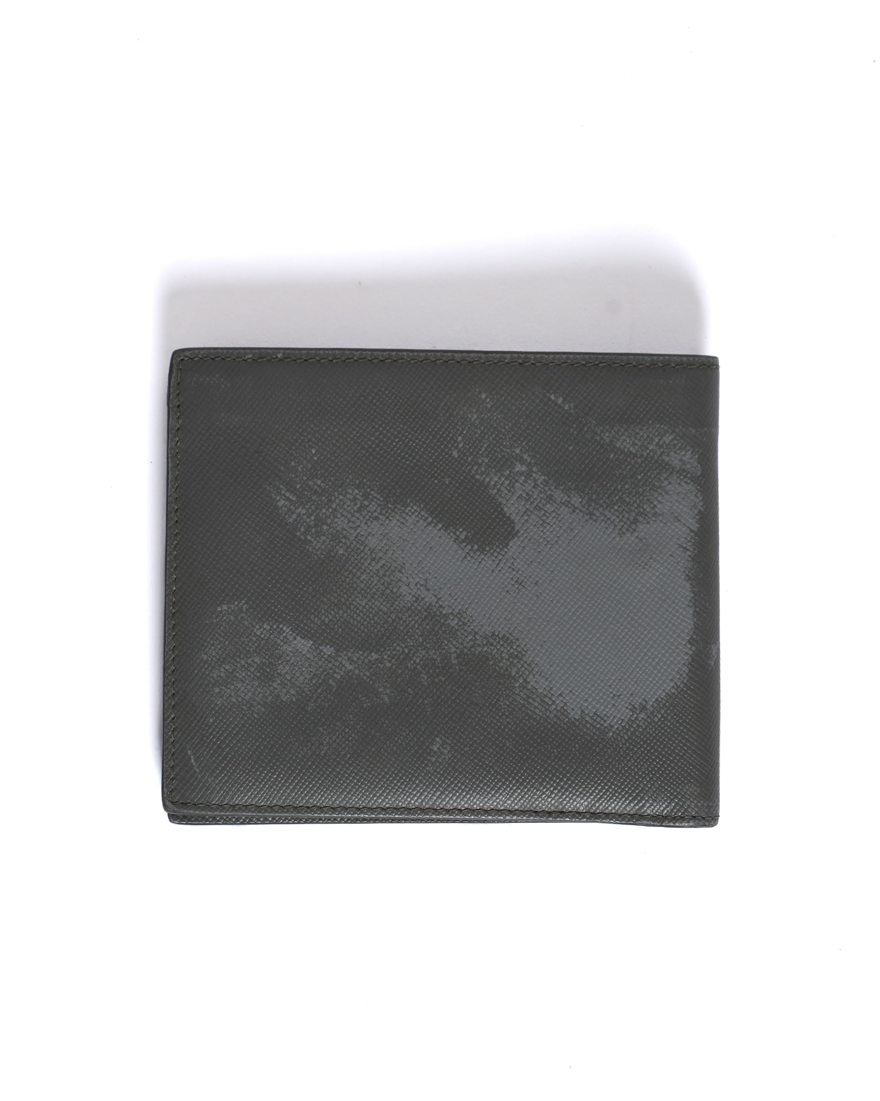 Prada Grey Saffiano Leather Bi-Fold Wallet