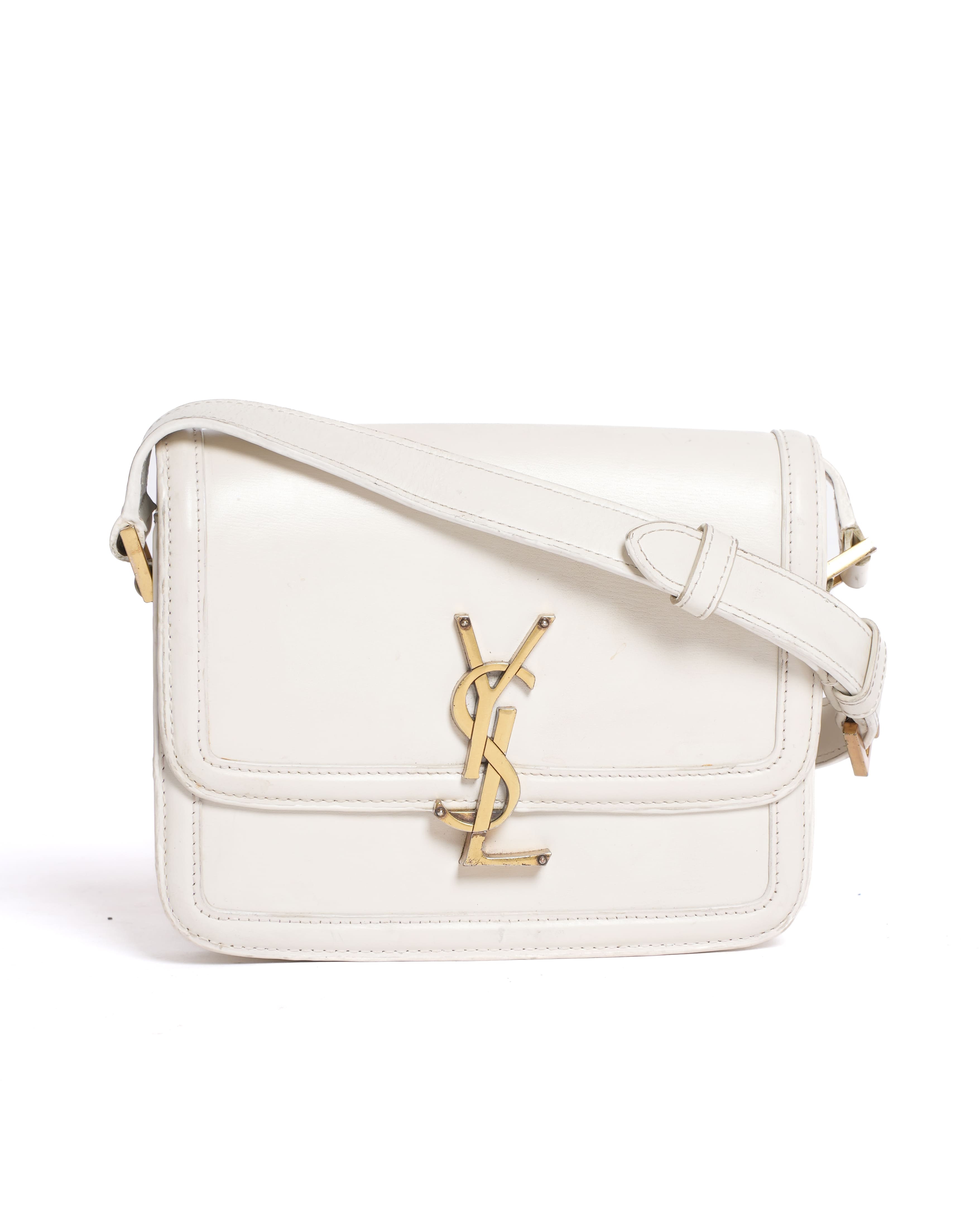 Saint Laurent Solferino Satchel Bag in White