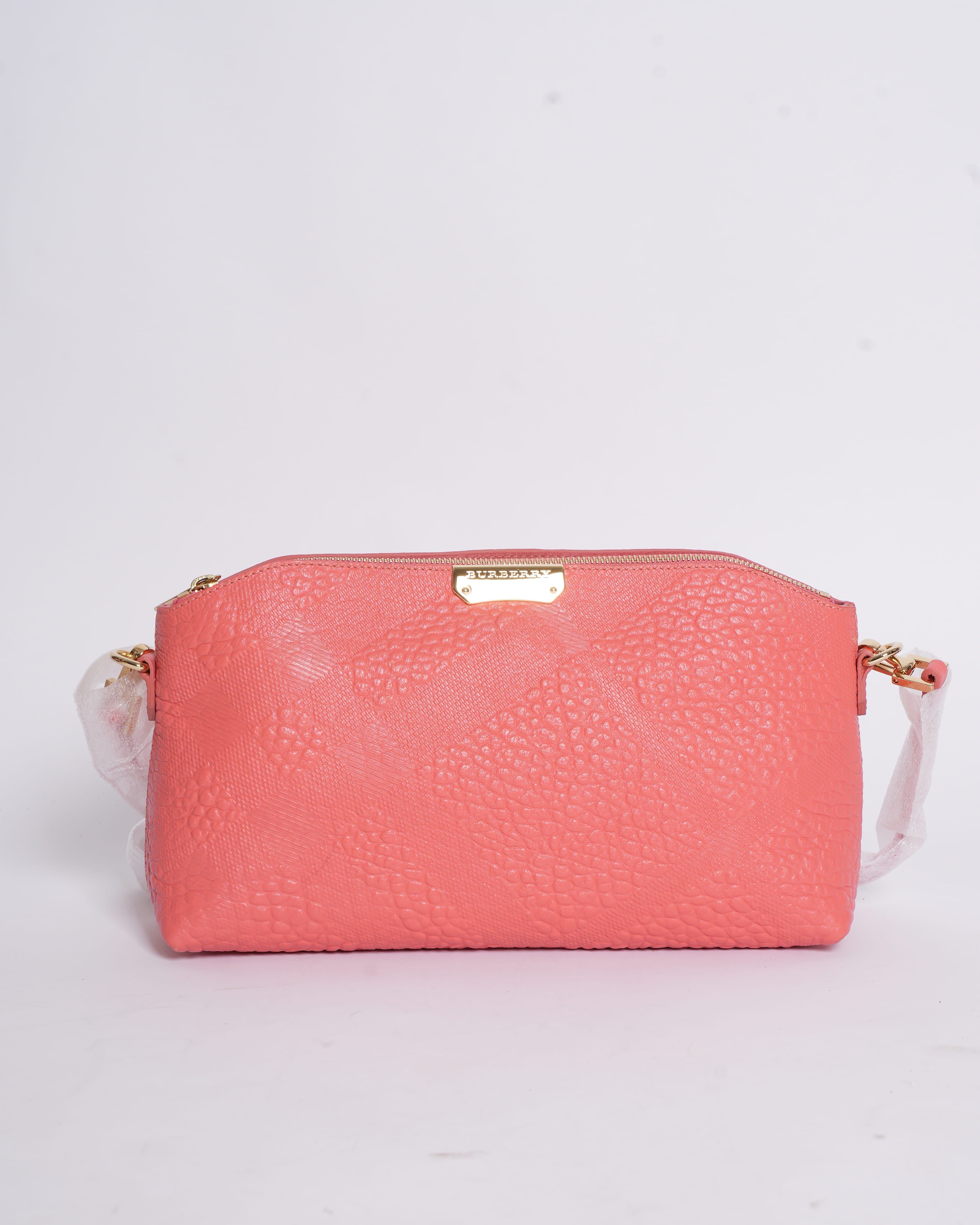 New Burberry Pink Chichester Leather Crossbody Bag