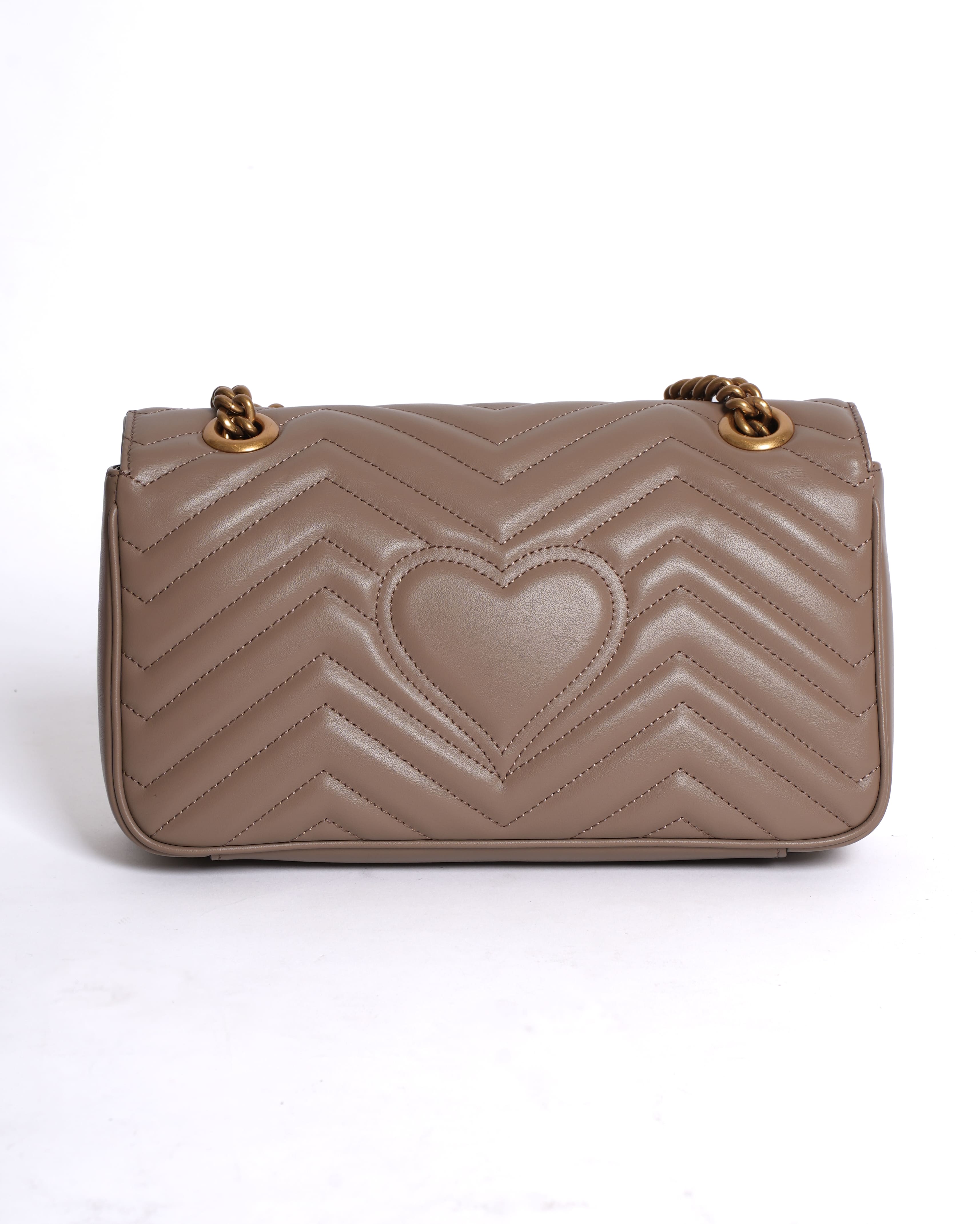 New Gucci GG Marmont Medium Shoulder Bag in Beige