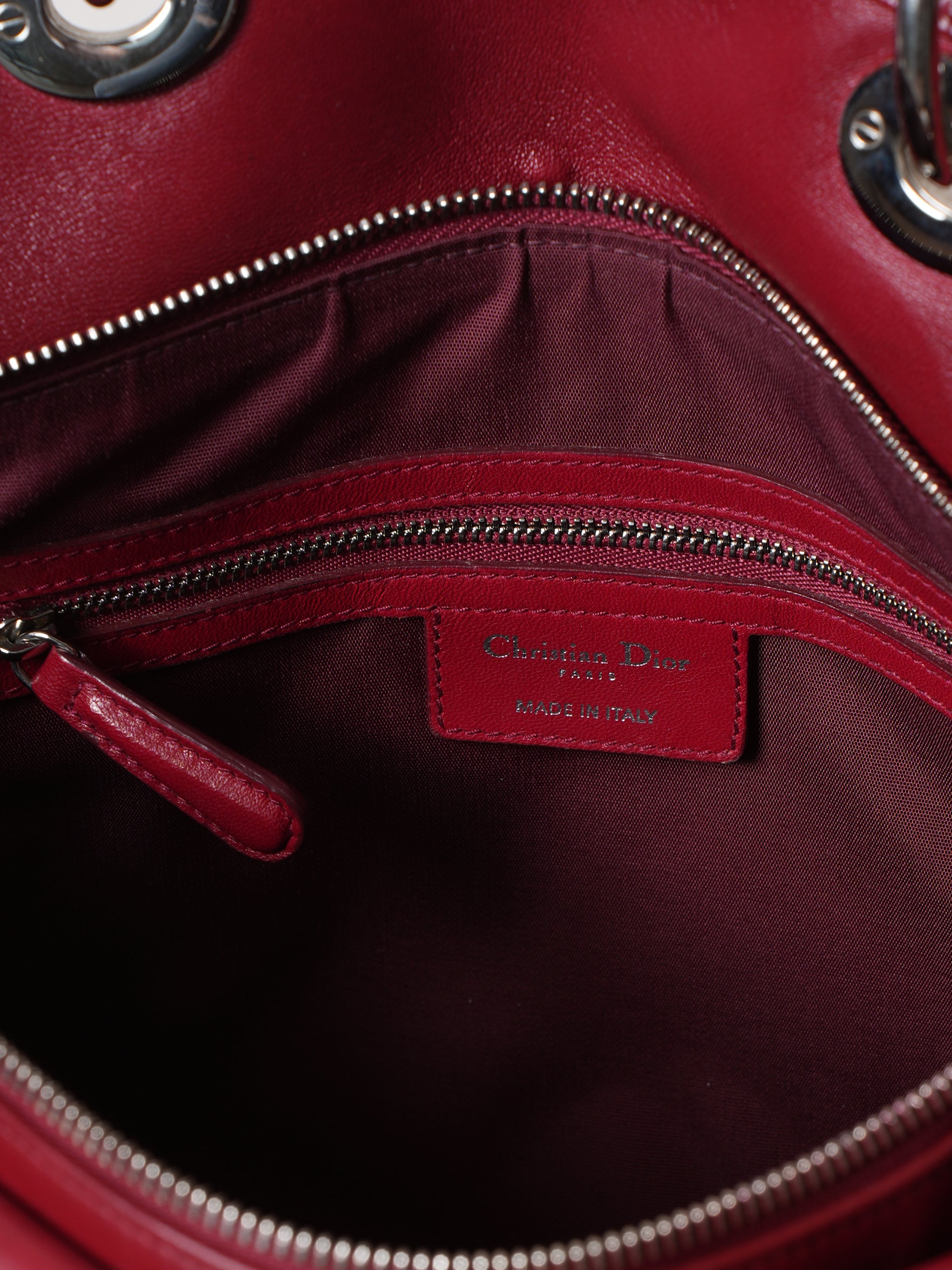 Christian Dior Polochon Cannage Rouge Dior Grenville Top Handle Bag In Red