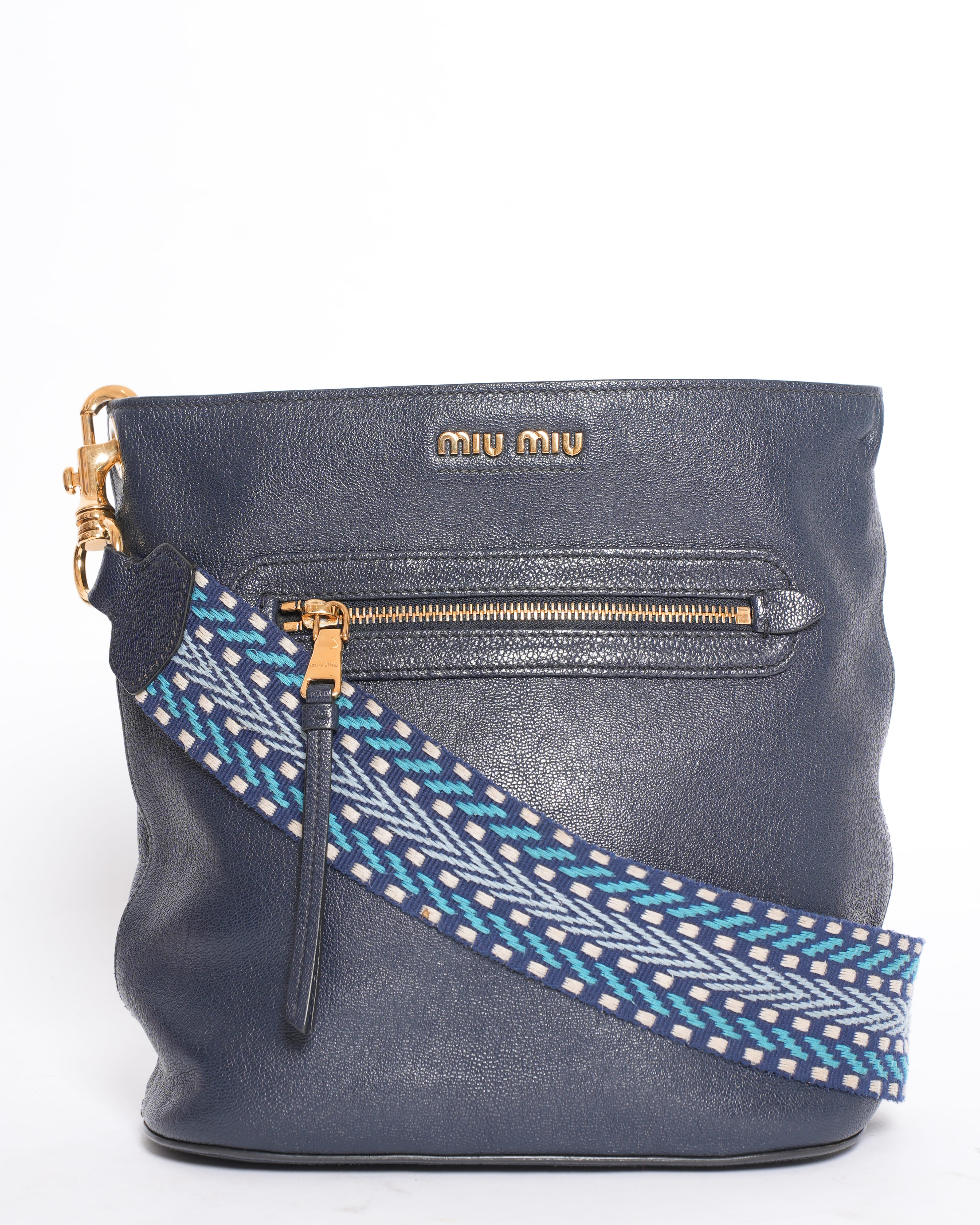 Miu Miu Madras Leather Shoulder Bag