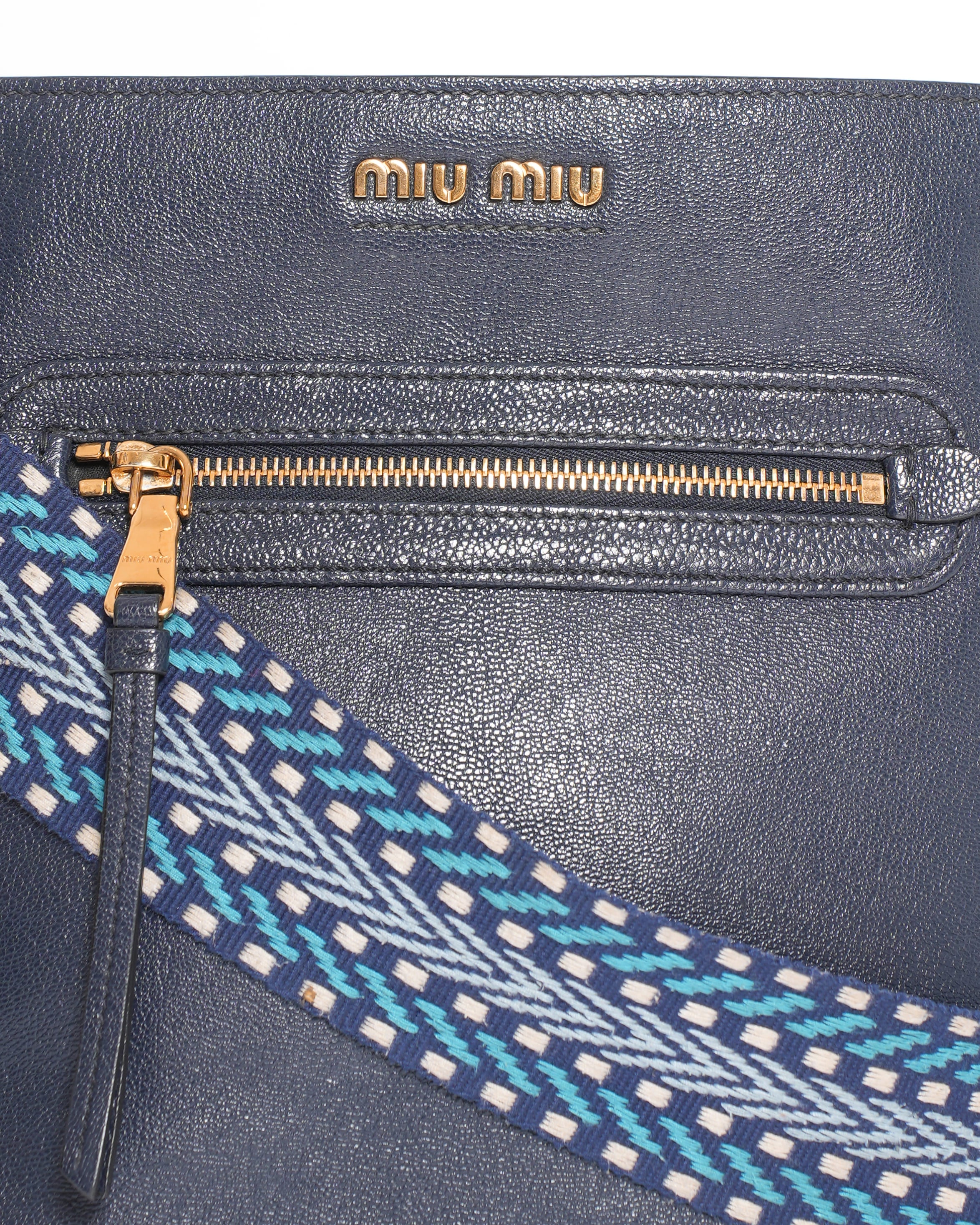 Miu Miu Madras Leather Shoulder Bag