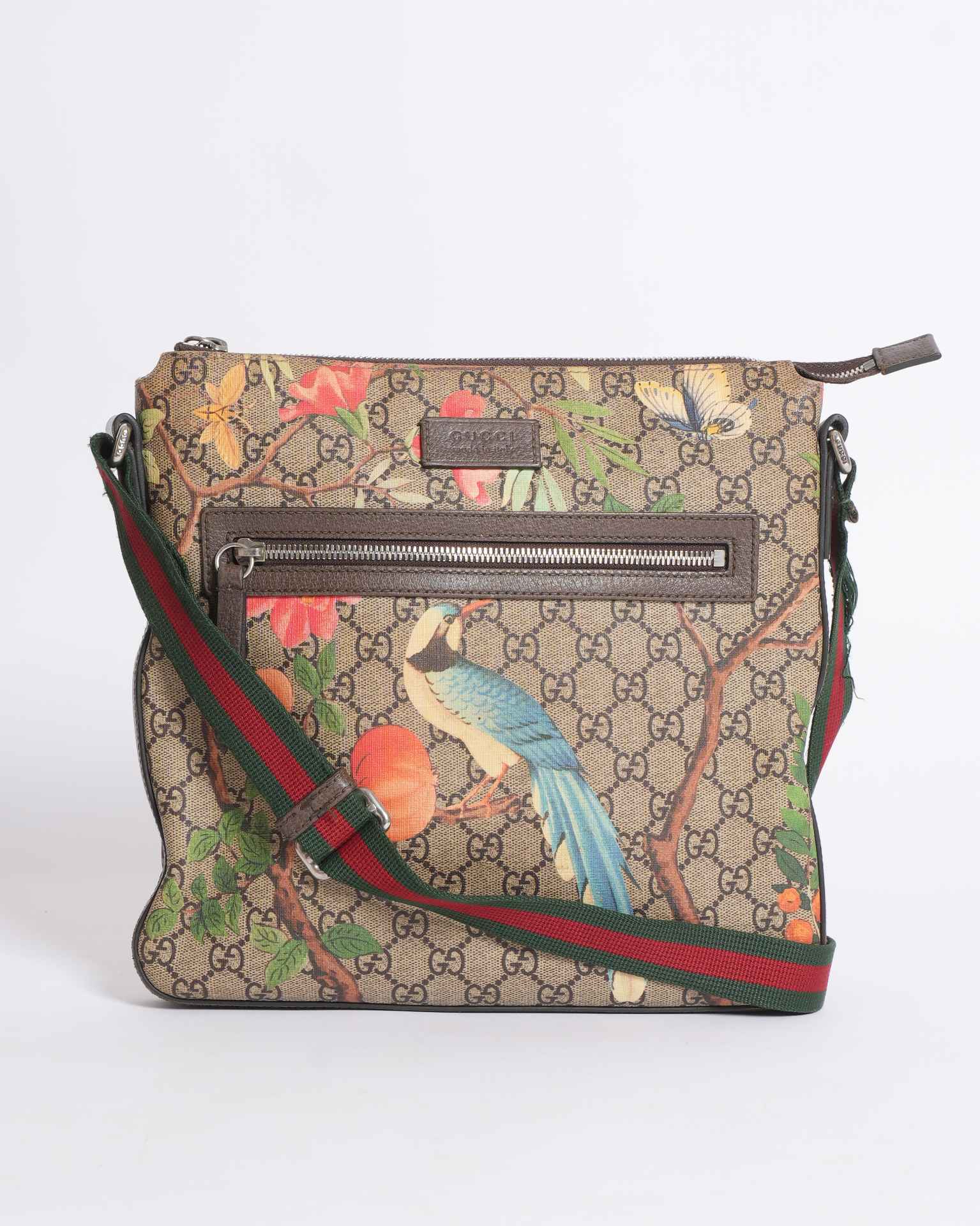 Gucci Tian Print GG Supreme Canvas Messenger Bag