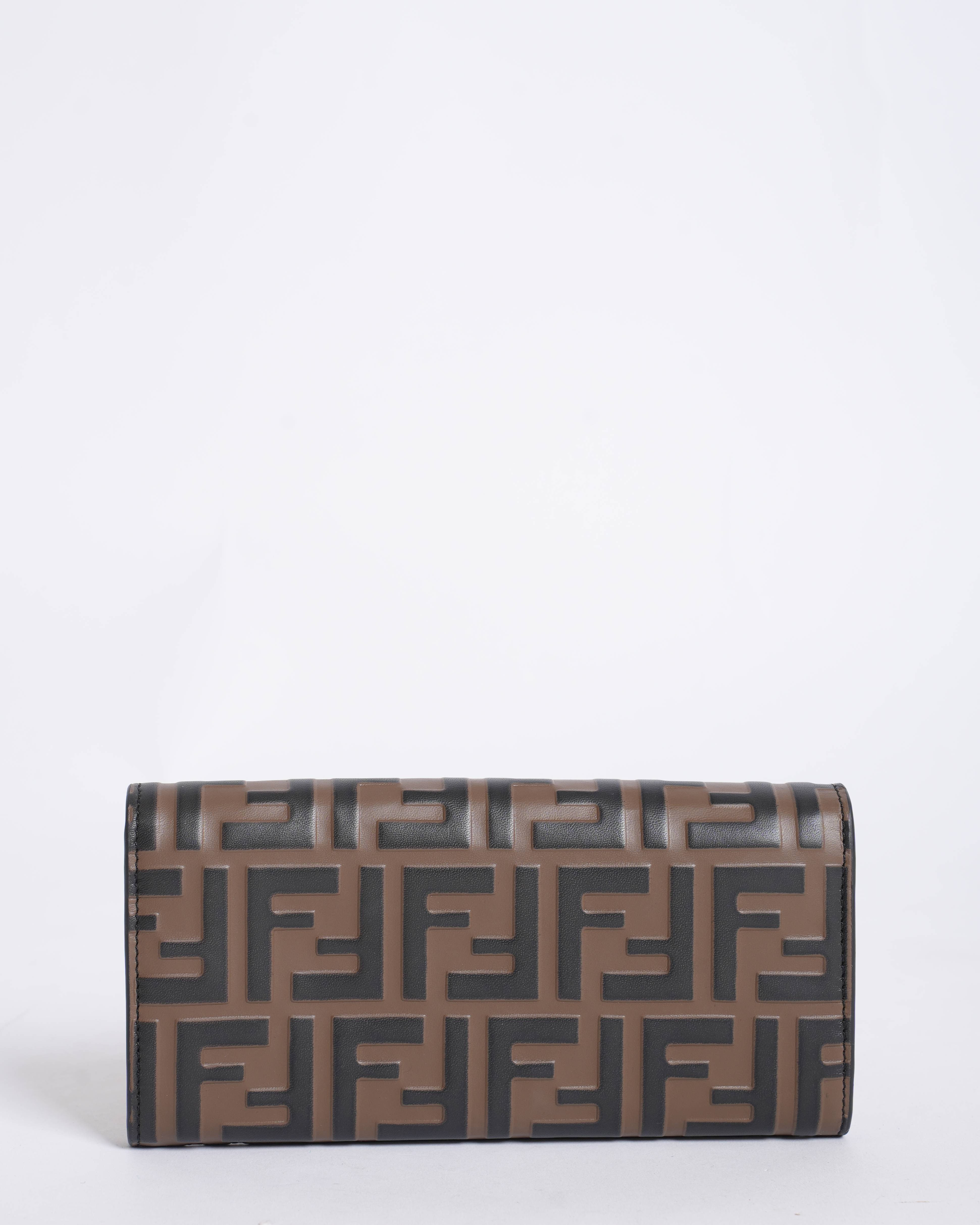 New Fendi Brown leather wallet
