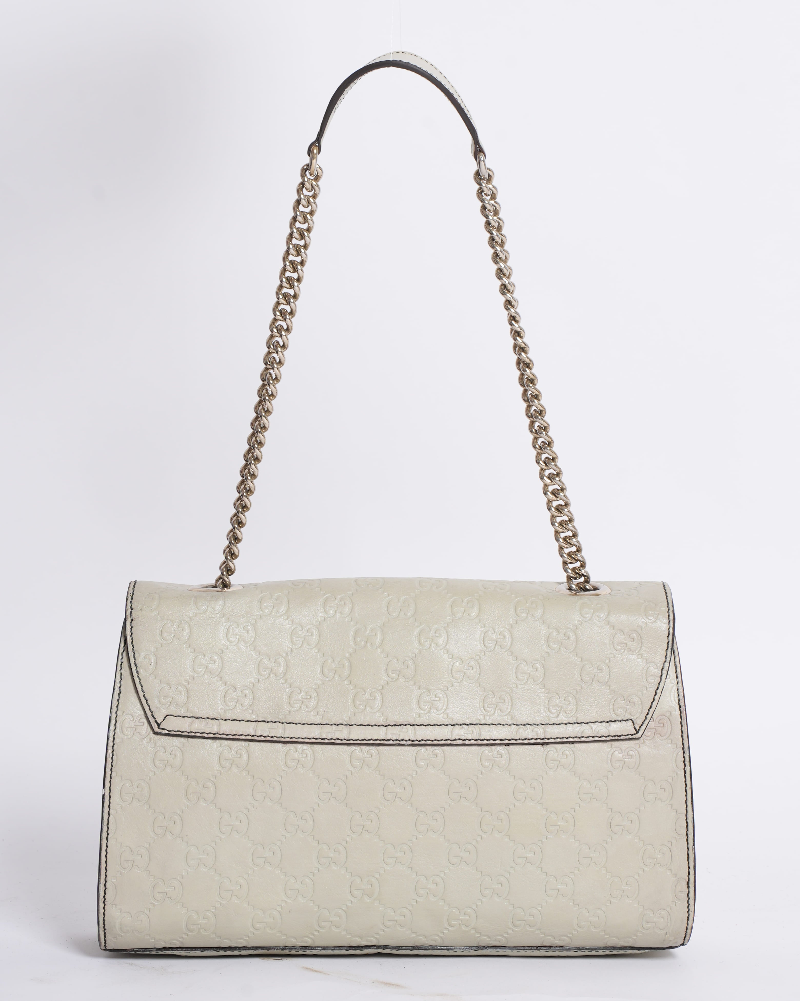 Gucci Guccissima Emily Shoulder Bag in off White