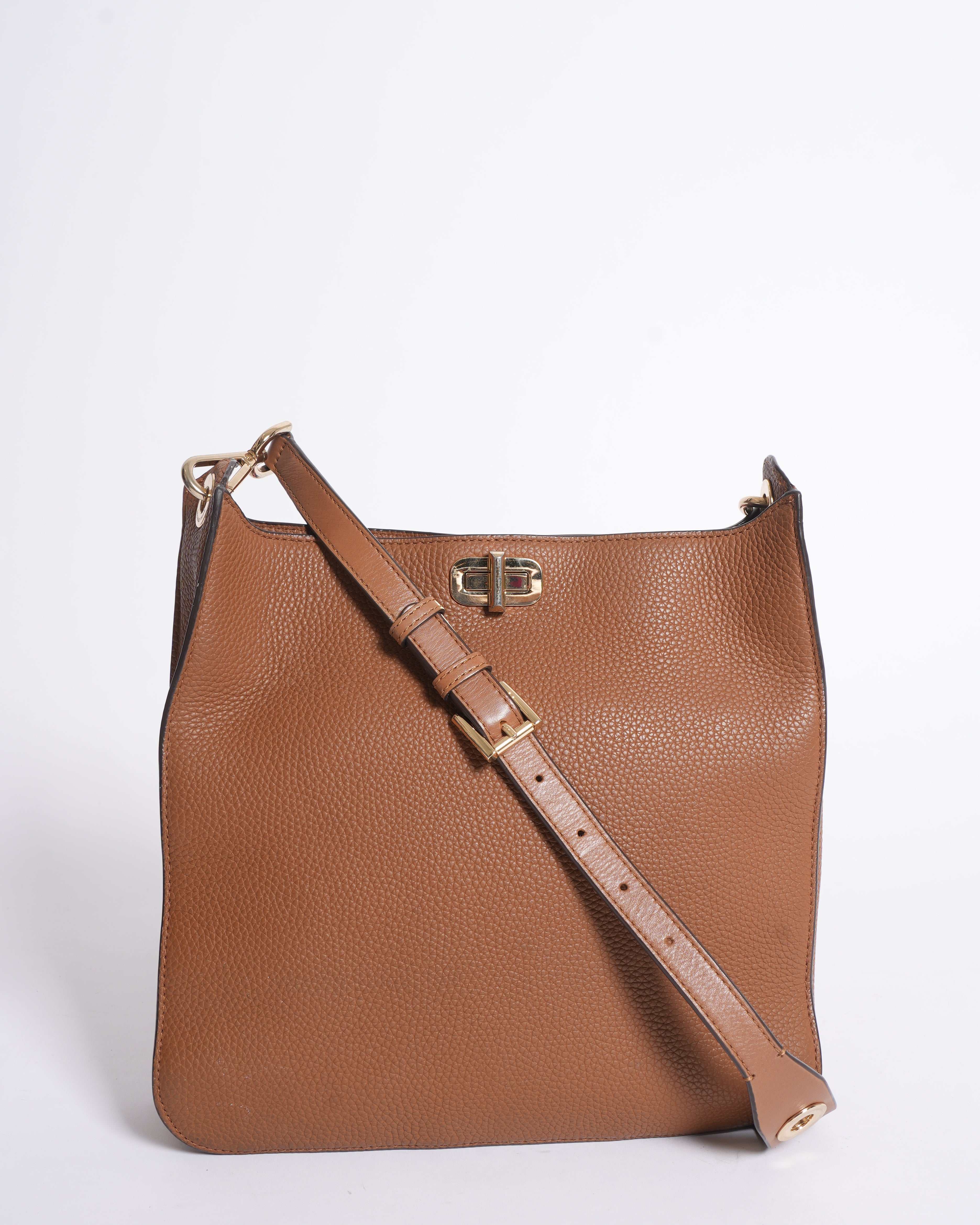 MK Sullivan Pebbeled Crossbody Bag In Brown