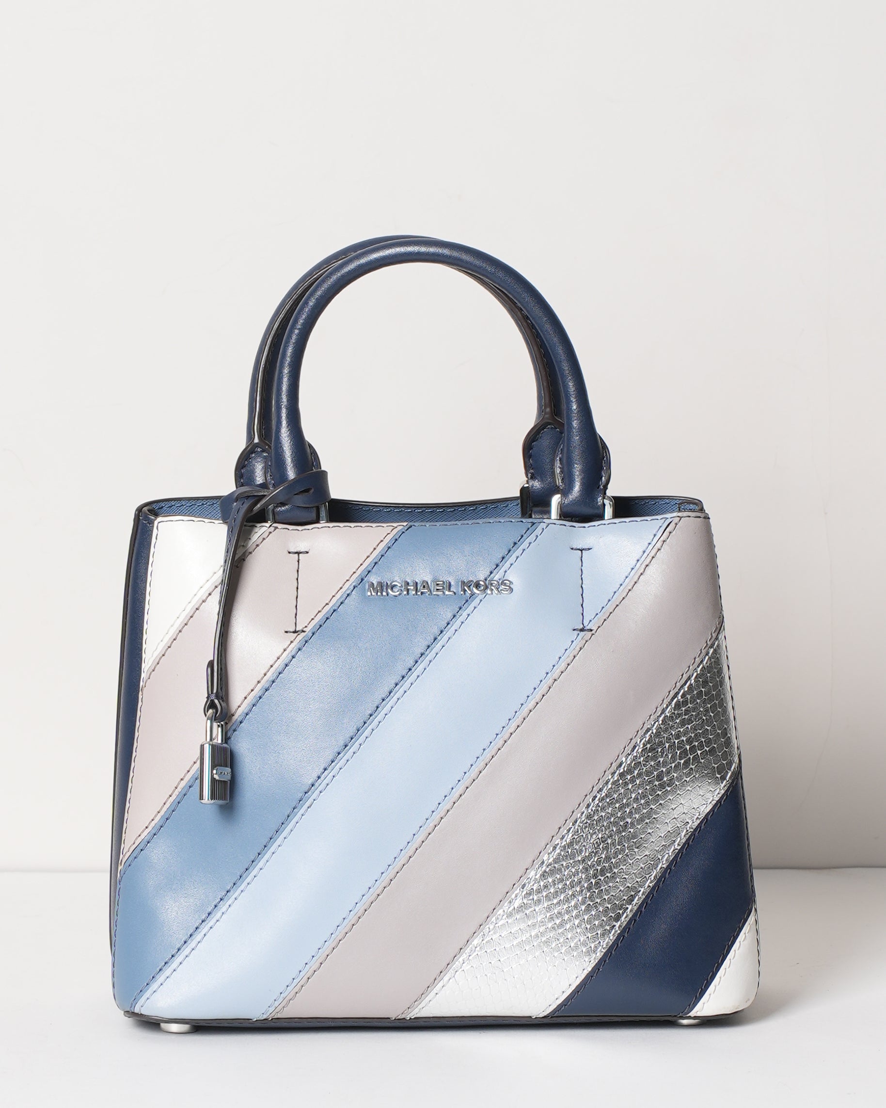 New Michael Kors Blue Stripe Satchel