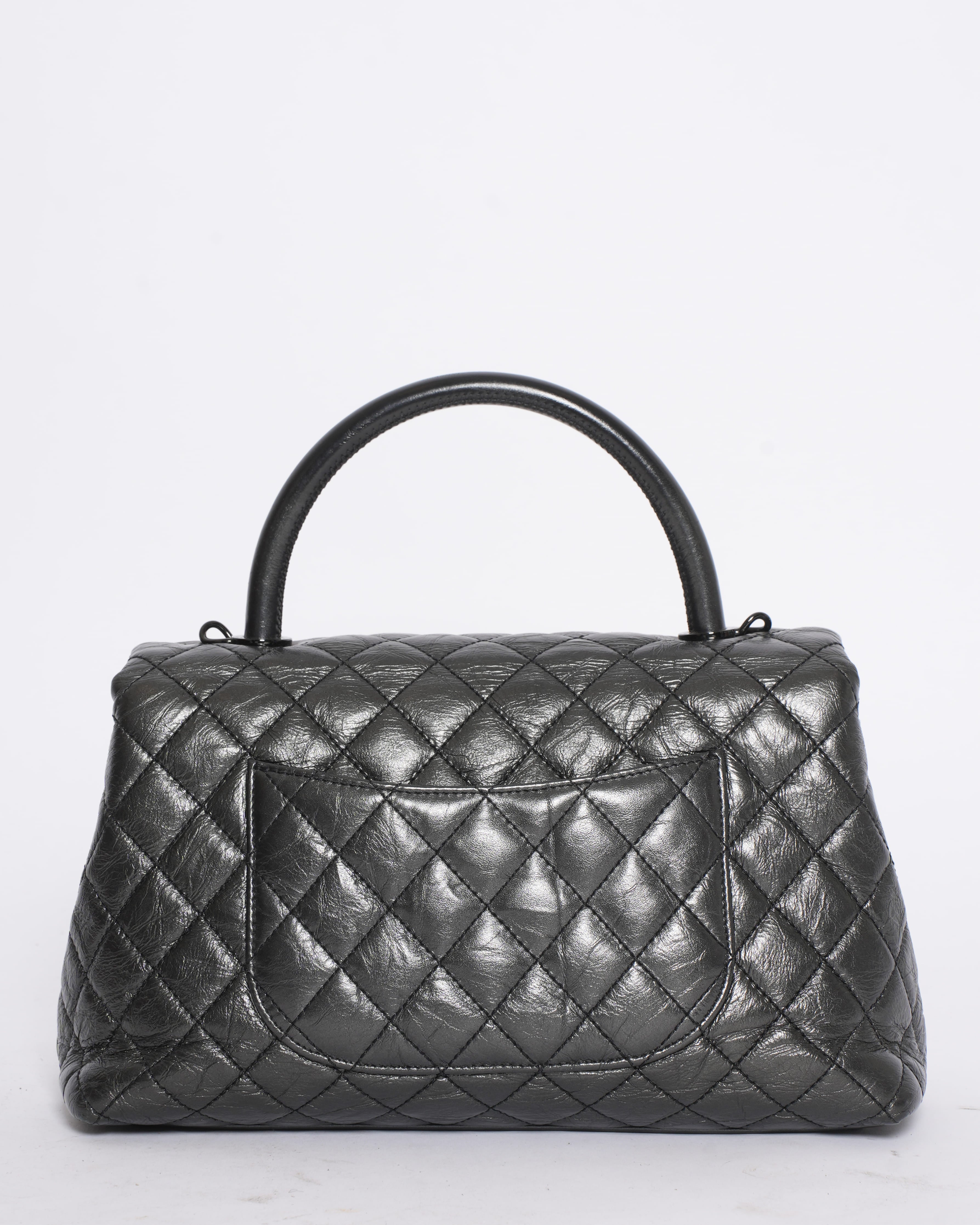 Chanel Leather Medium Coco Top Handle Bag With Shoulder Strap