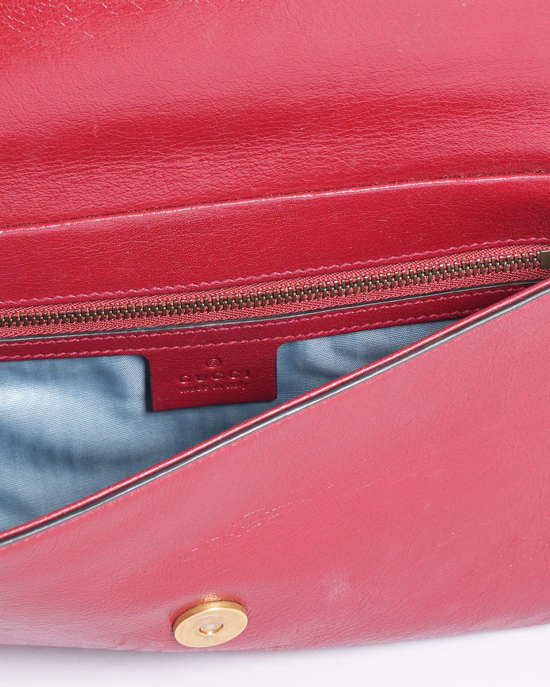 Gucci Bi-Colour Black & Red Lined Thiara Leather Crossbody Bag